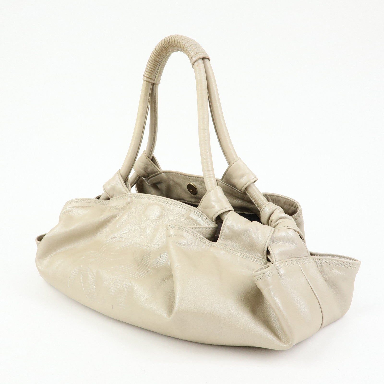LOEWE Anagram Nappa Aire Leather Hand Bag Shoulder Bag Beige