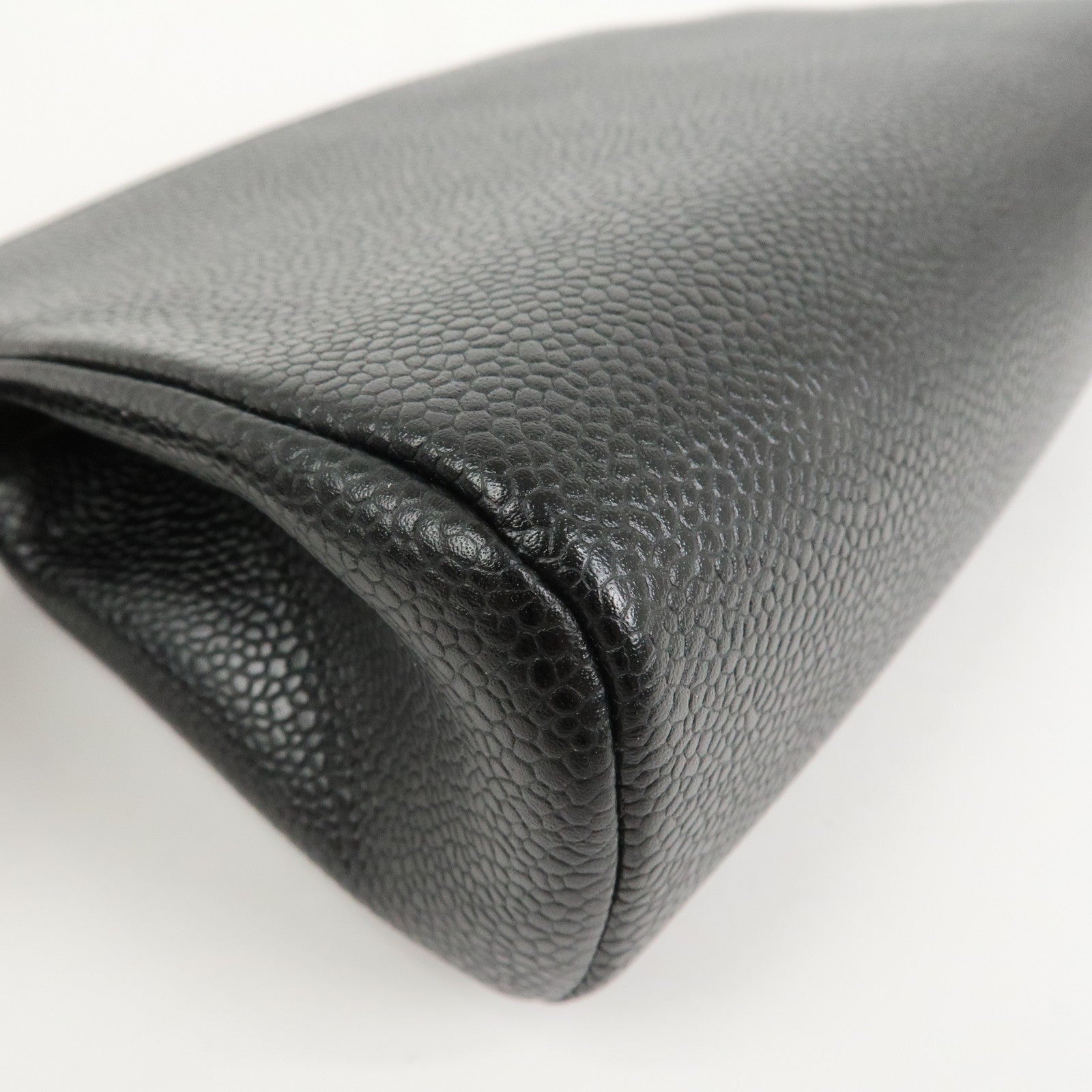 CHANEL COCO Mark Caviarskin Cosmetic Pouch Black