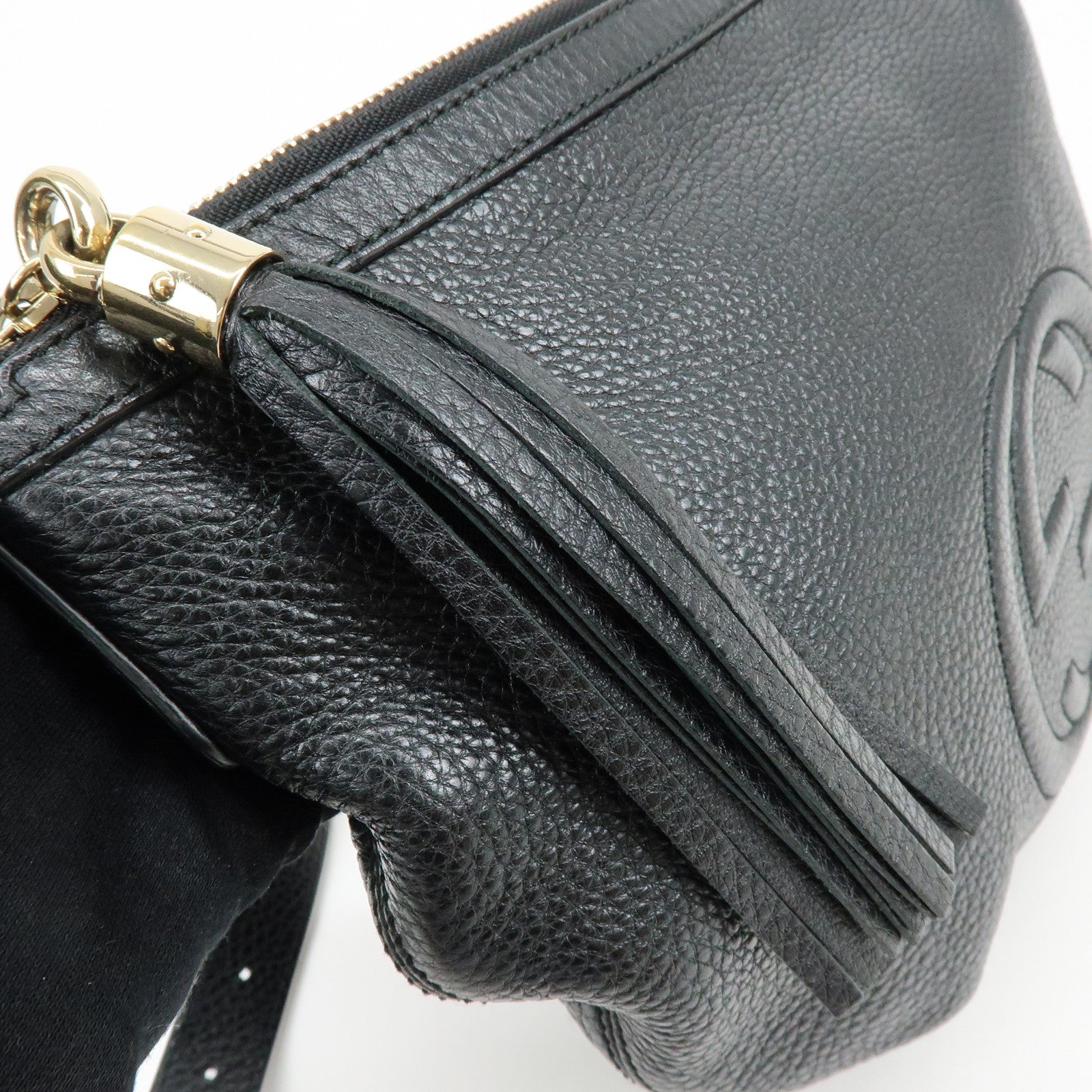 GUCCI SOHO Interlocking G Leather Shoulder Crossbody Bag 308361