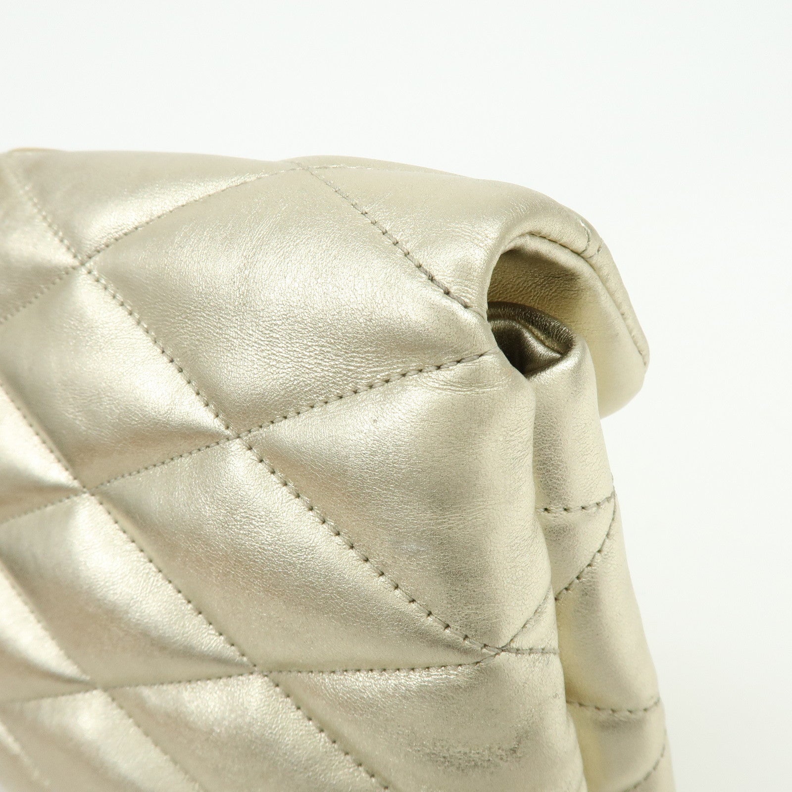 SAINT LAURENT PARIS Sade Leather Clutch Bag Gold 1655004