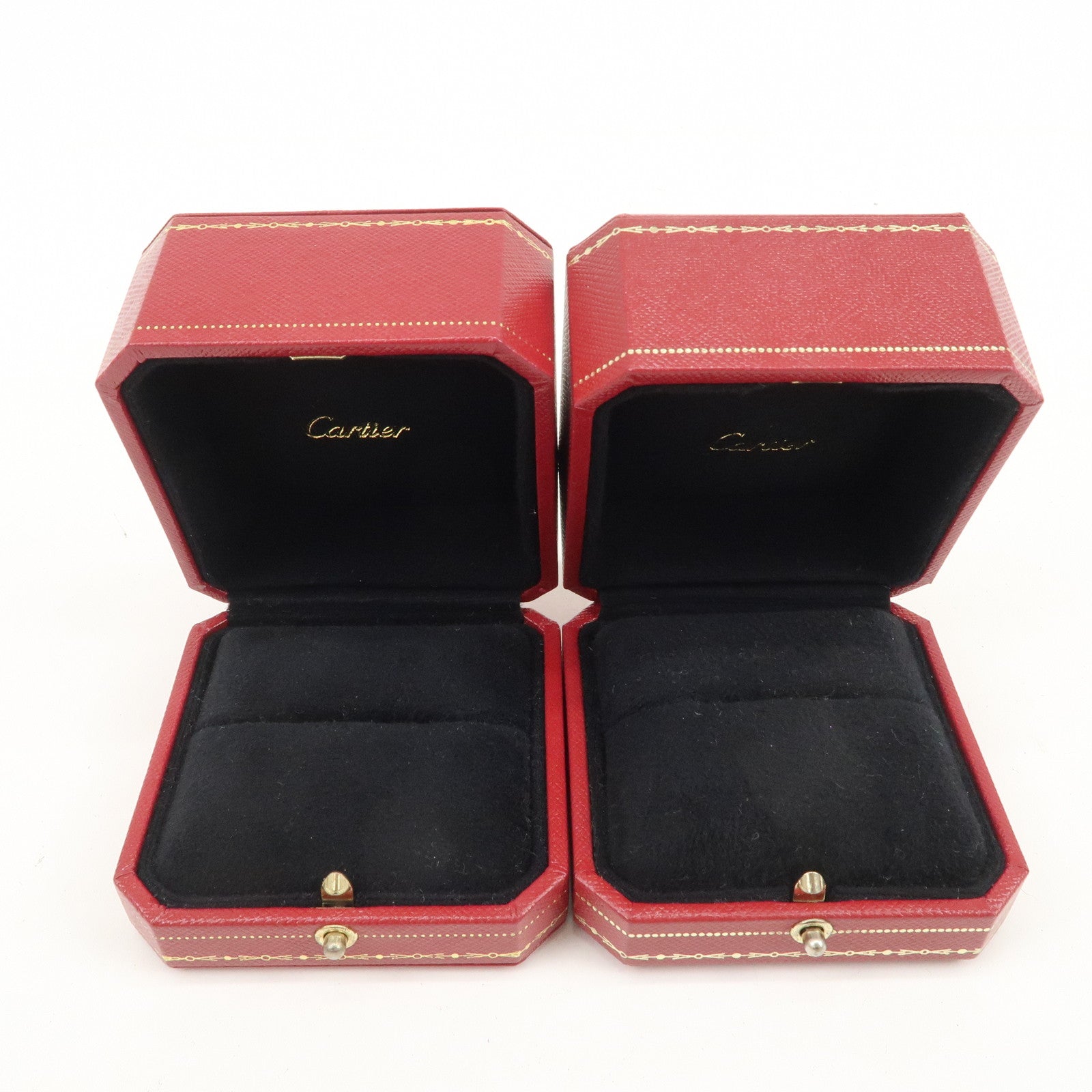 Cartier Set of 5 Jewelry Boxes Ring Boxes Red Gold