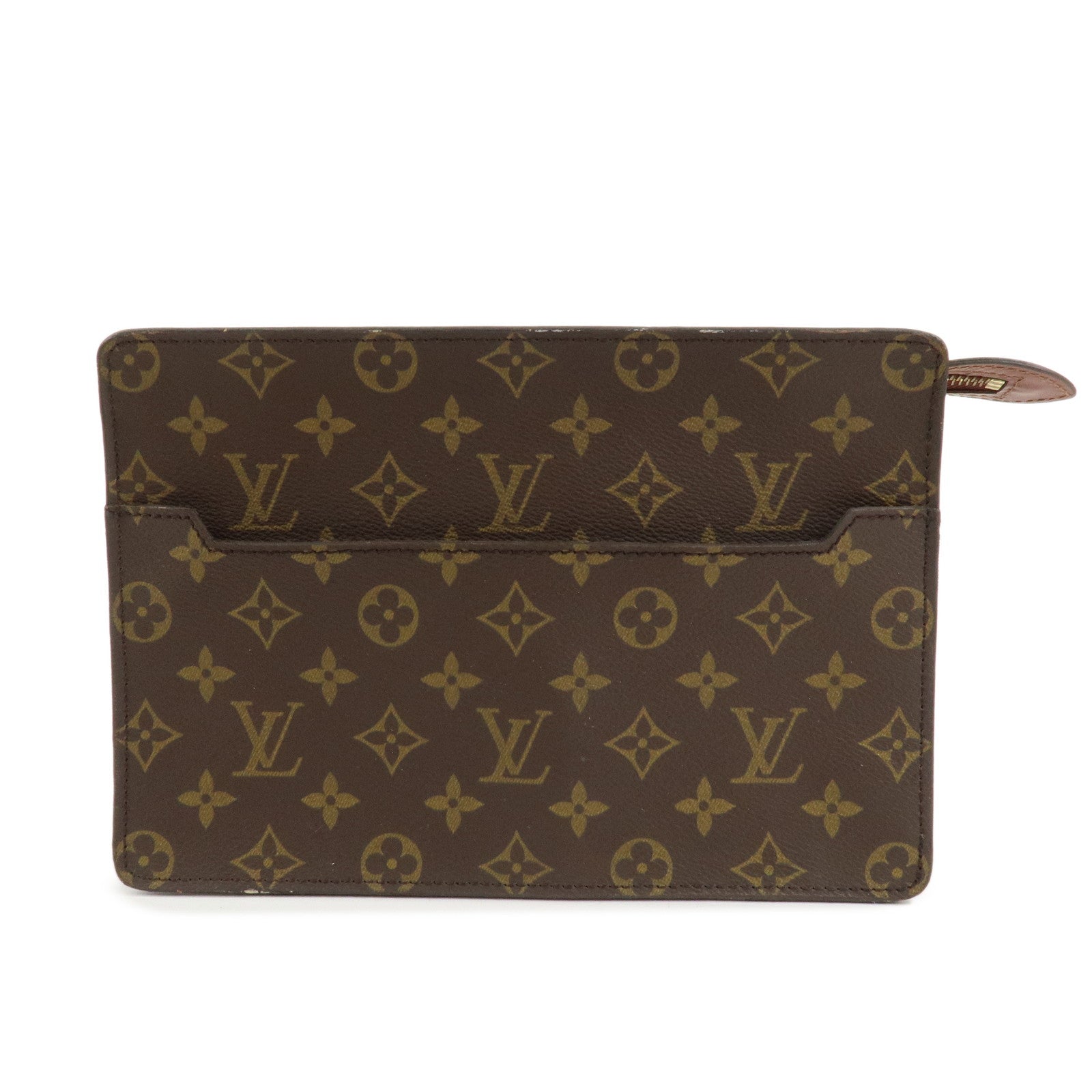 Louis Vuitton Monogram Pochette Homme Clutch Bag Brown M51795