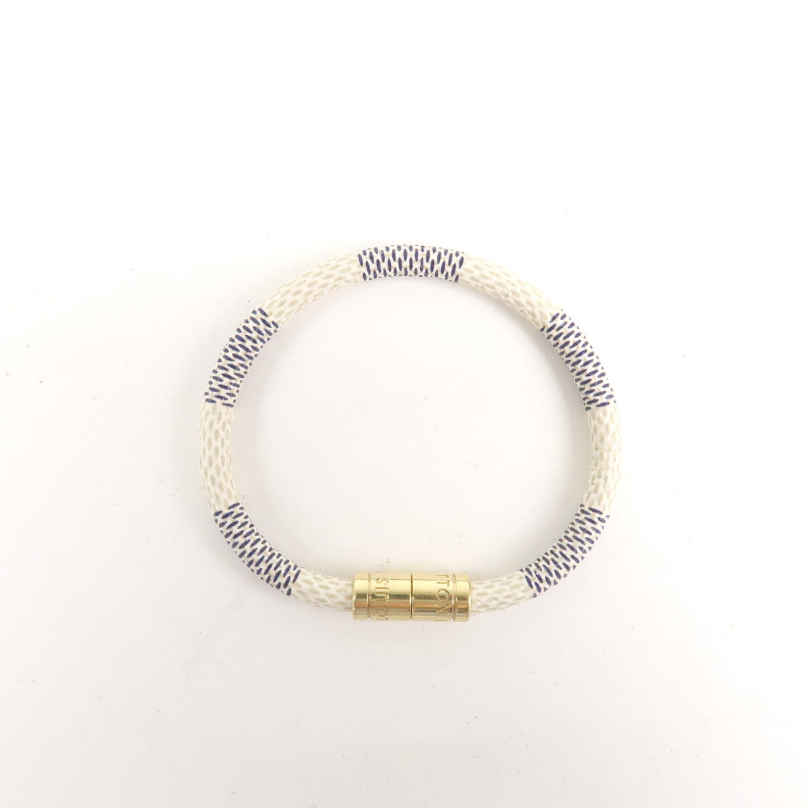 Louis Vuitton Damier Azur Canvas Bracelet Keep It Ivory M6607E Used