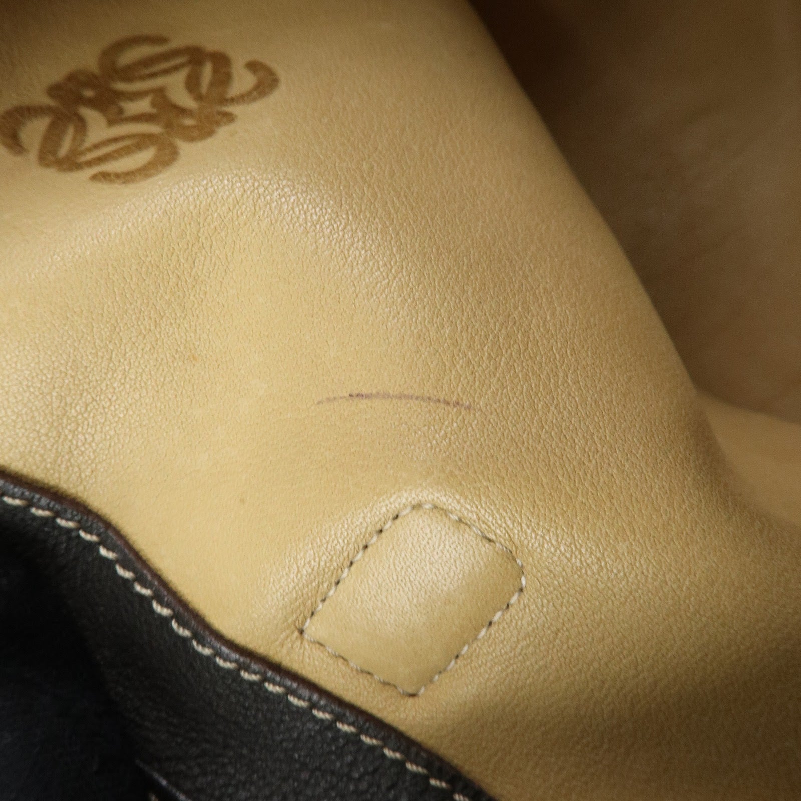 LOEWE Anagram Suede Leather Tote Bag Hand Bag Brown Authentic Used F/S