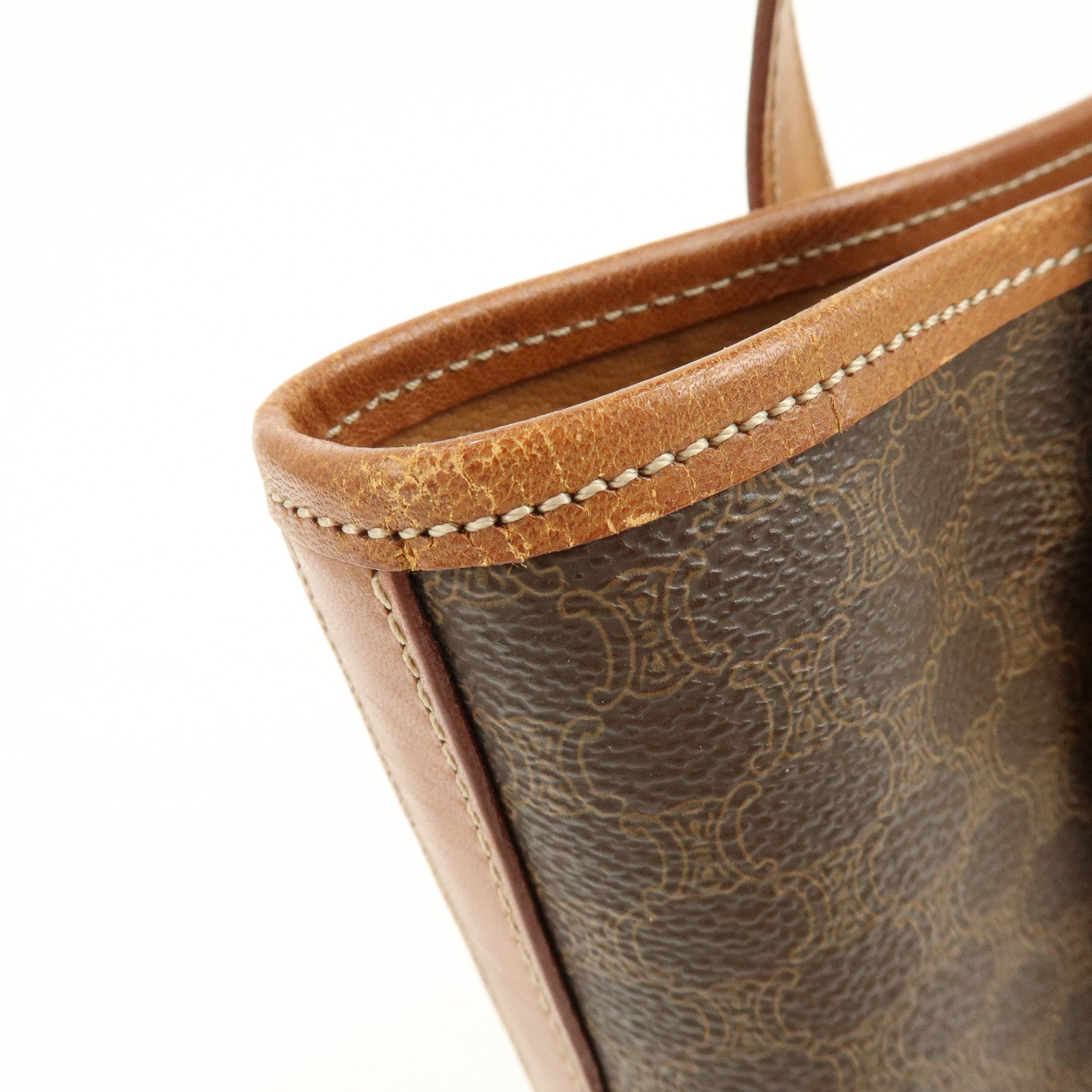 CELINE Macadam PVC Leather Tote Bag Shoulder Bag Brown