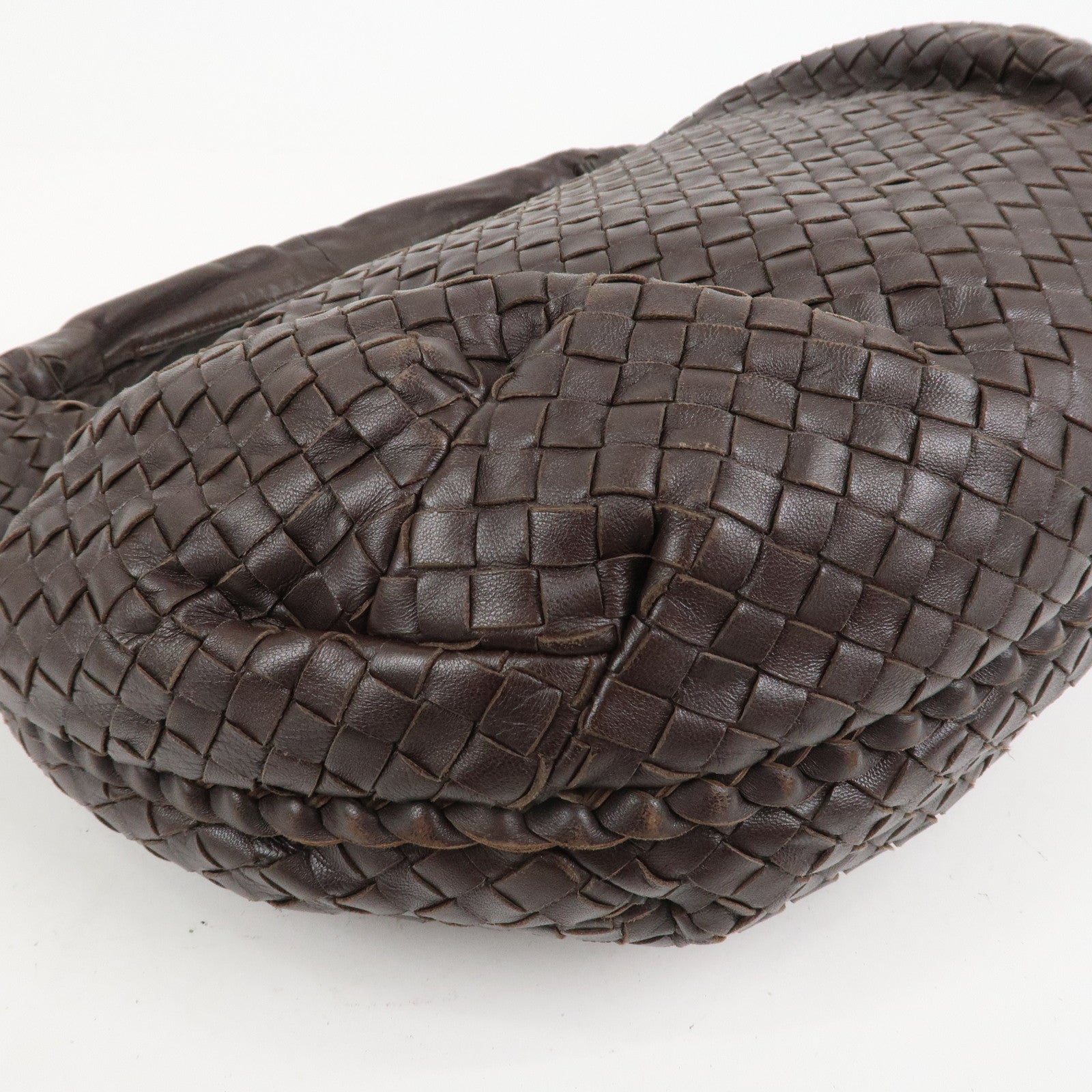 BOTTEGA VENETA Intrecciato Leather Hobo Shoulder Bag Brown 232499