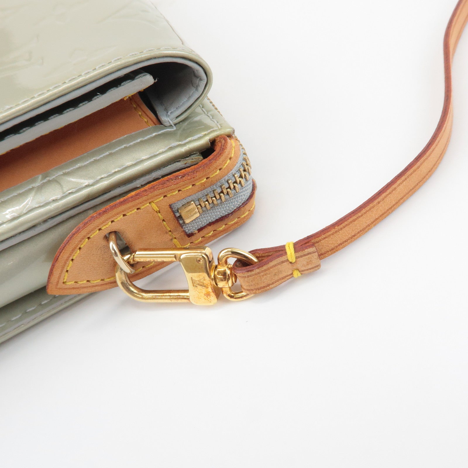 Louis Vuitton Monogram Vernis Motto Shoulder Bag Gray M91030 Used