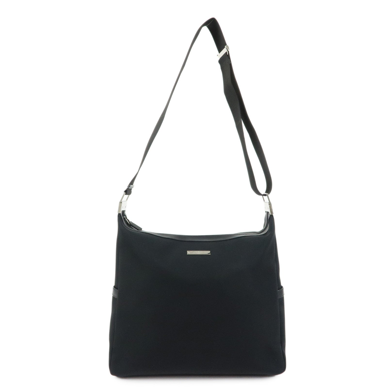 GUCCI Nylon Leather Shoulder Bag Crossbody Bag Black 34037