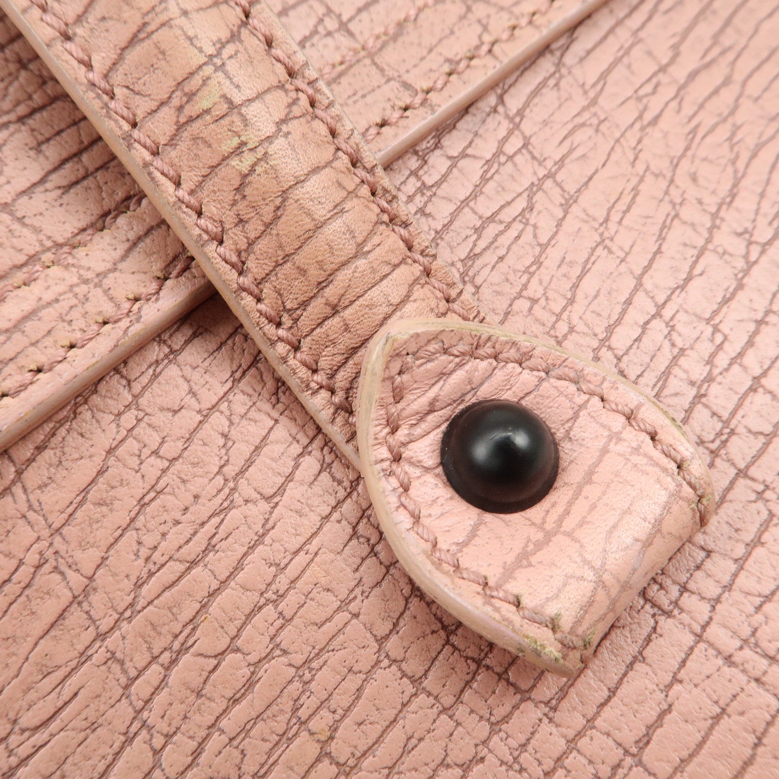 GUCCI Bamboo Embossed Leather Shoulder Bag Hand Bag Pink 111715