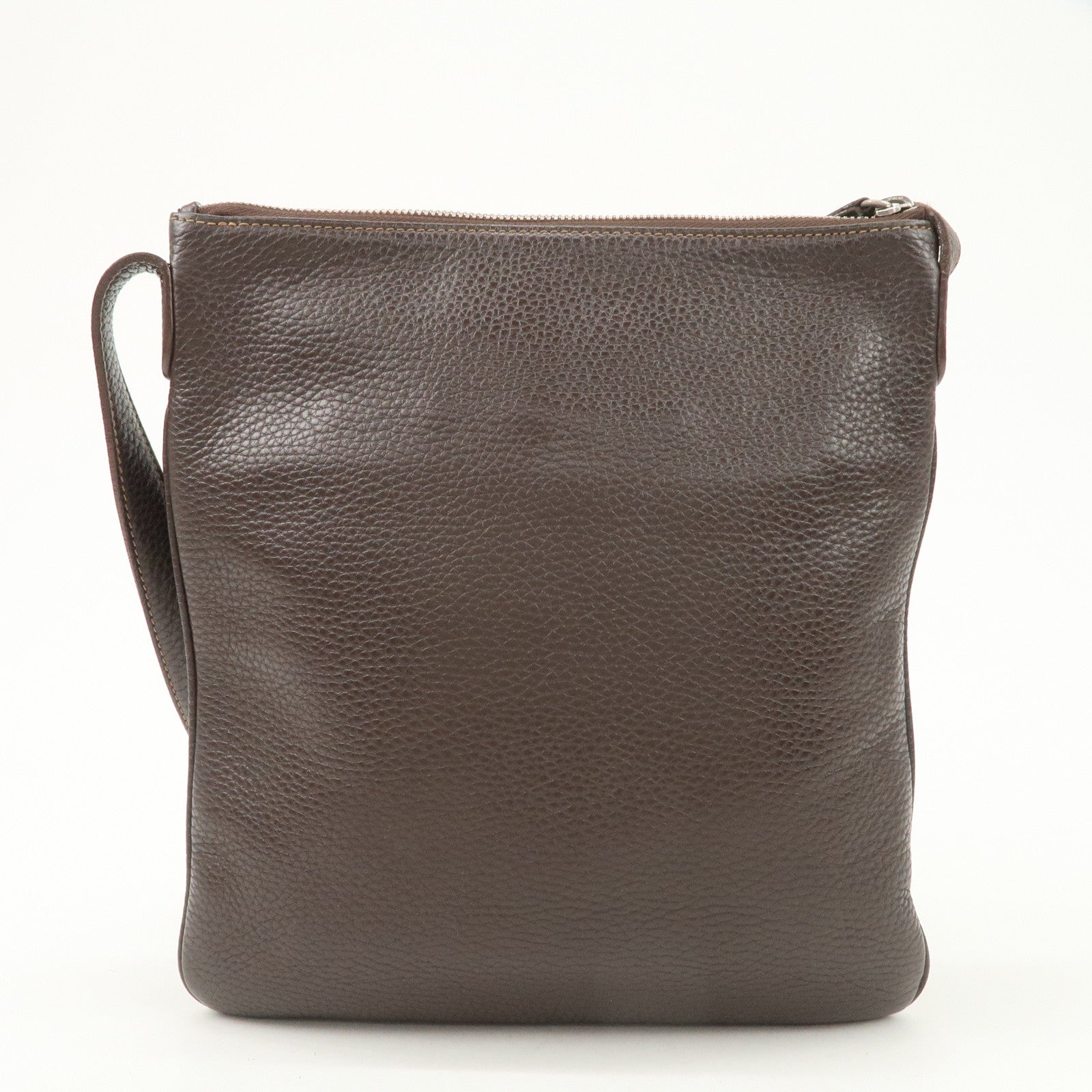 LOEWE Senda Logo Leather Shoulder Bag Crossbody Bag Brown