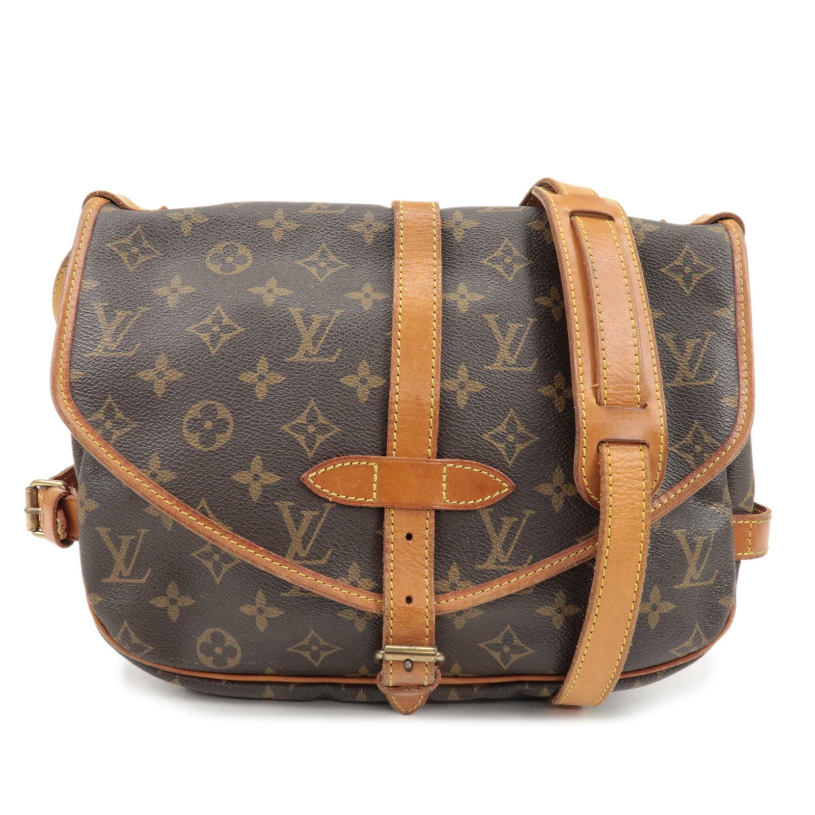 Louis Vuitton Monogram Saumur 30 Shoulder Bag Brown M42256 Used