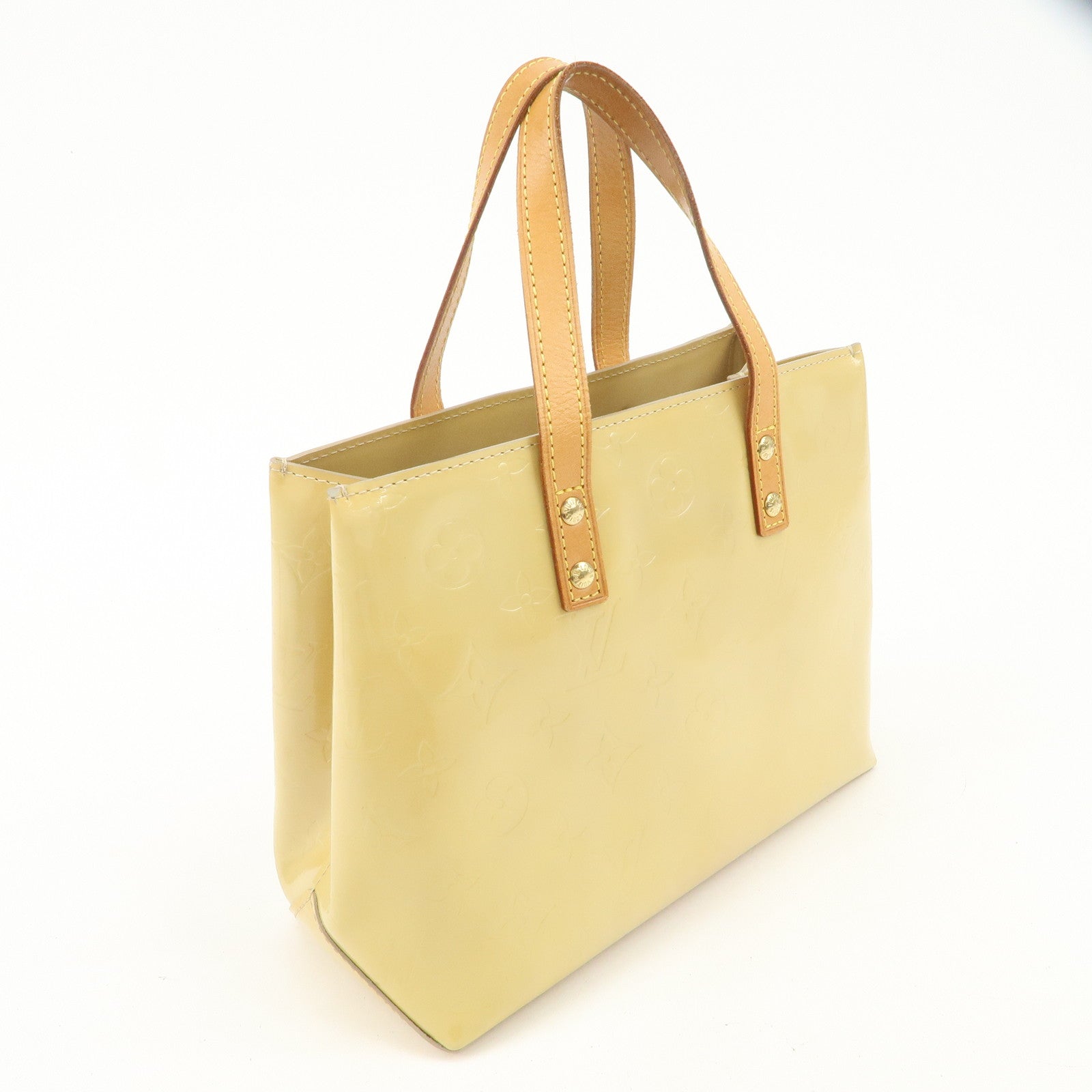 Louis Vuitton Monogram Vernis Lead PM Hand Bag Beige M91144