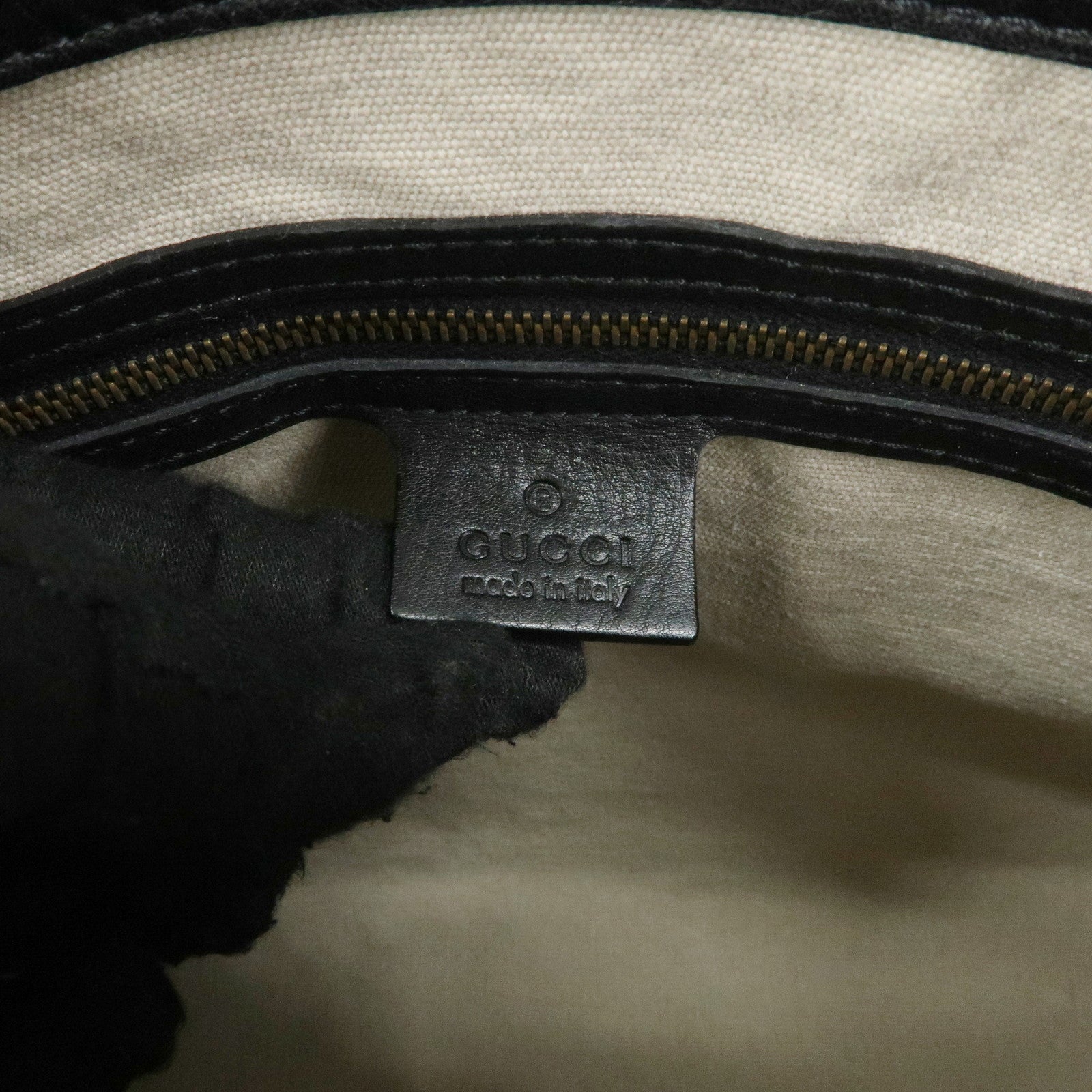 GUCCI Bamboo Leather Tote Bag Hand Bag Black 109138