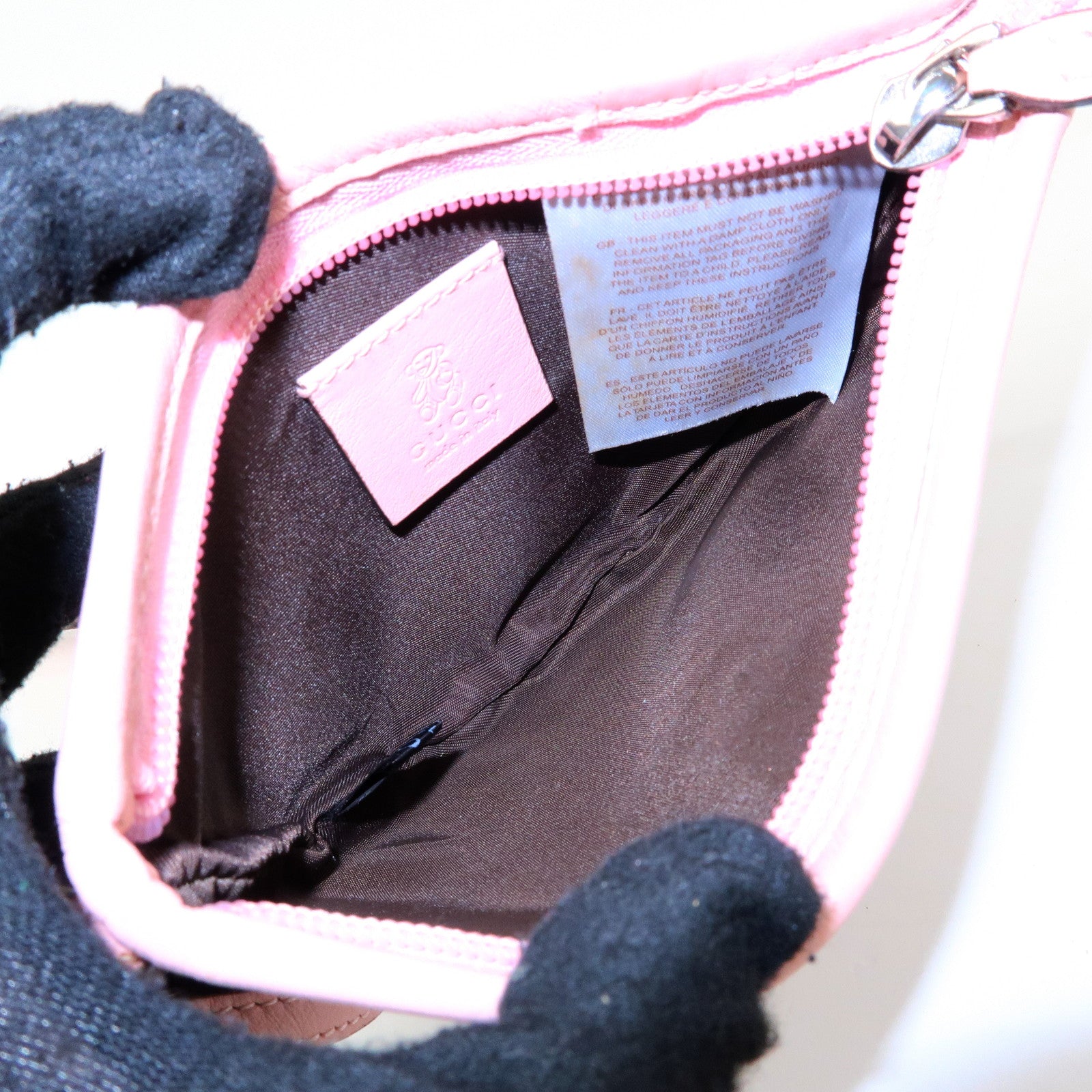 GUCCI Childrens GG Supreme Leather Shoulder Bag Beige Pink 297540