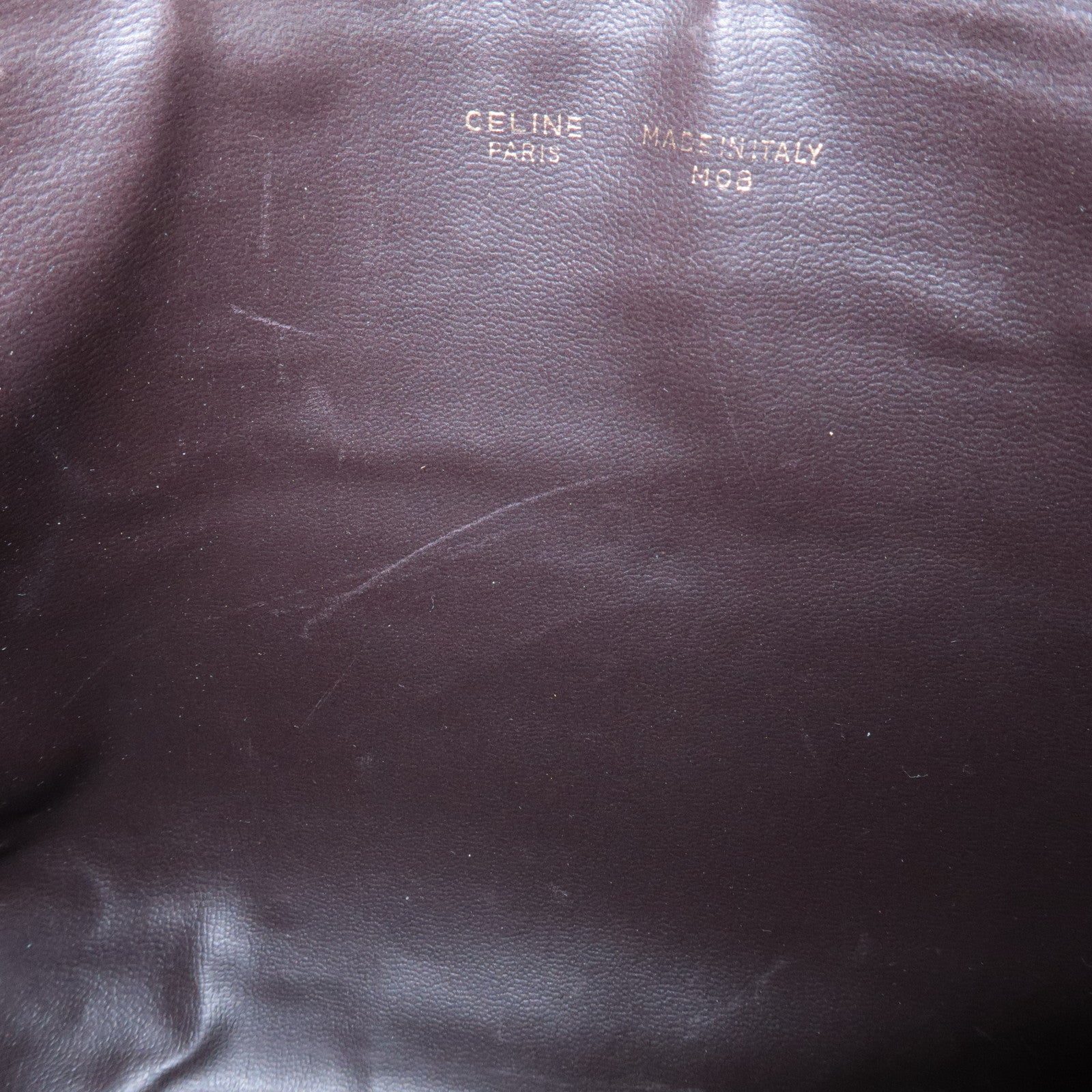 CELINE C Macadam Canvas Leather Pouch Brown