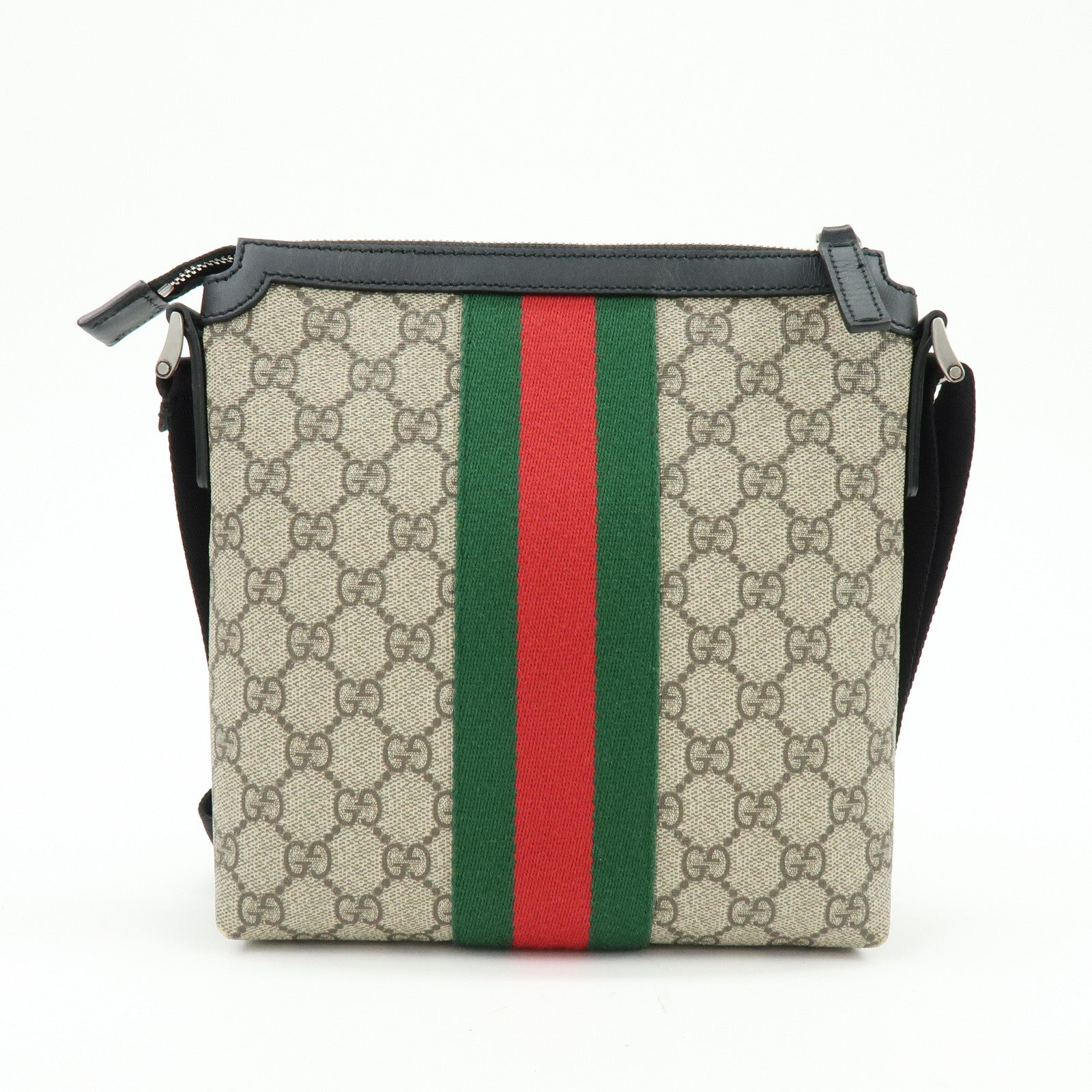 GUCCI Sherry GG Supreme Leather Shoulder Crossbody Bag Beige 471454
