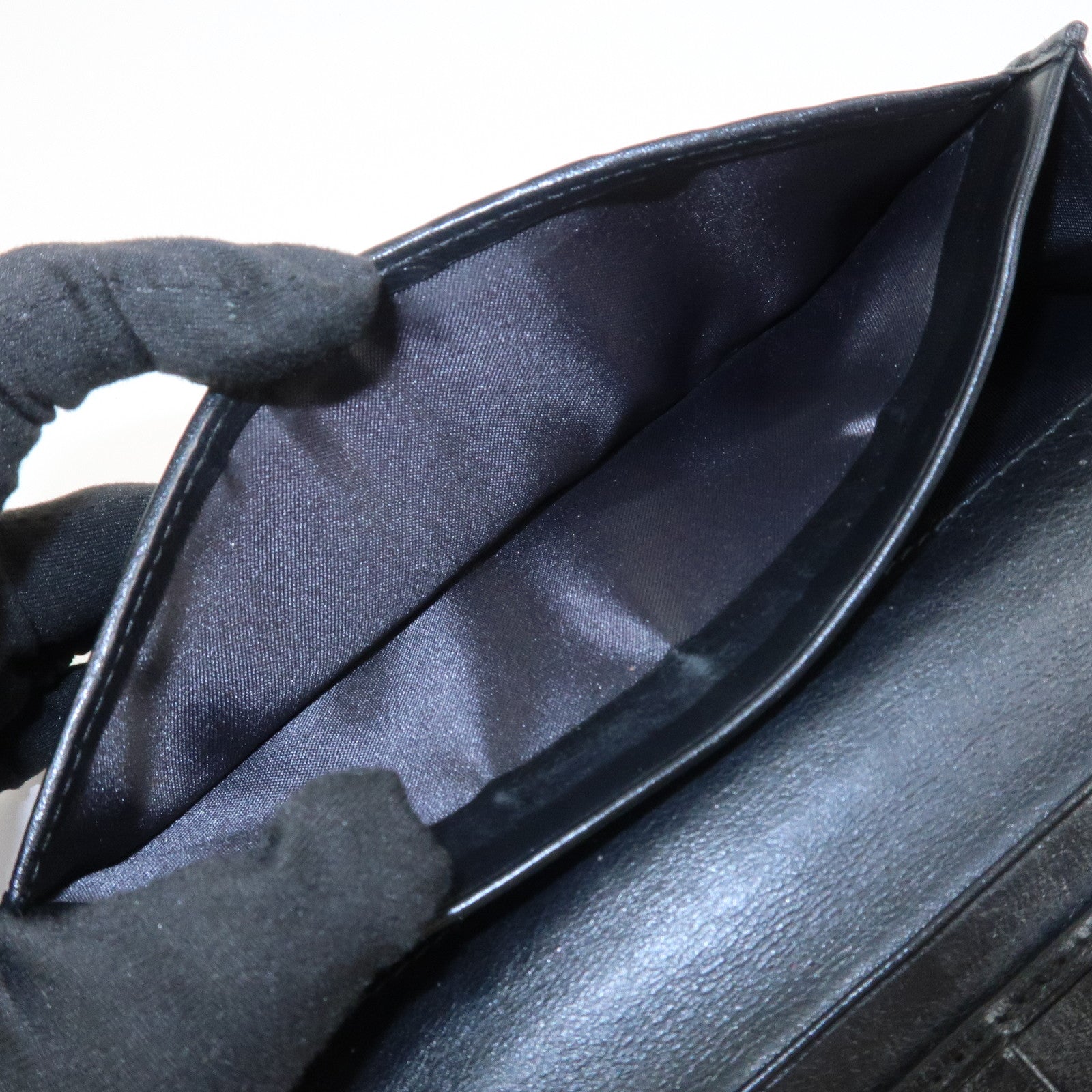 Christian Dior Trotter Canvas Patent Leather Saddle Wallet Black
