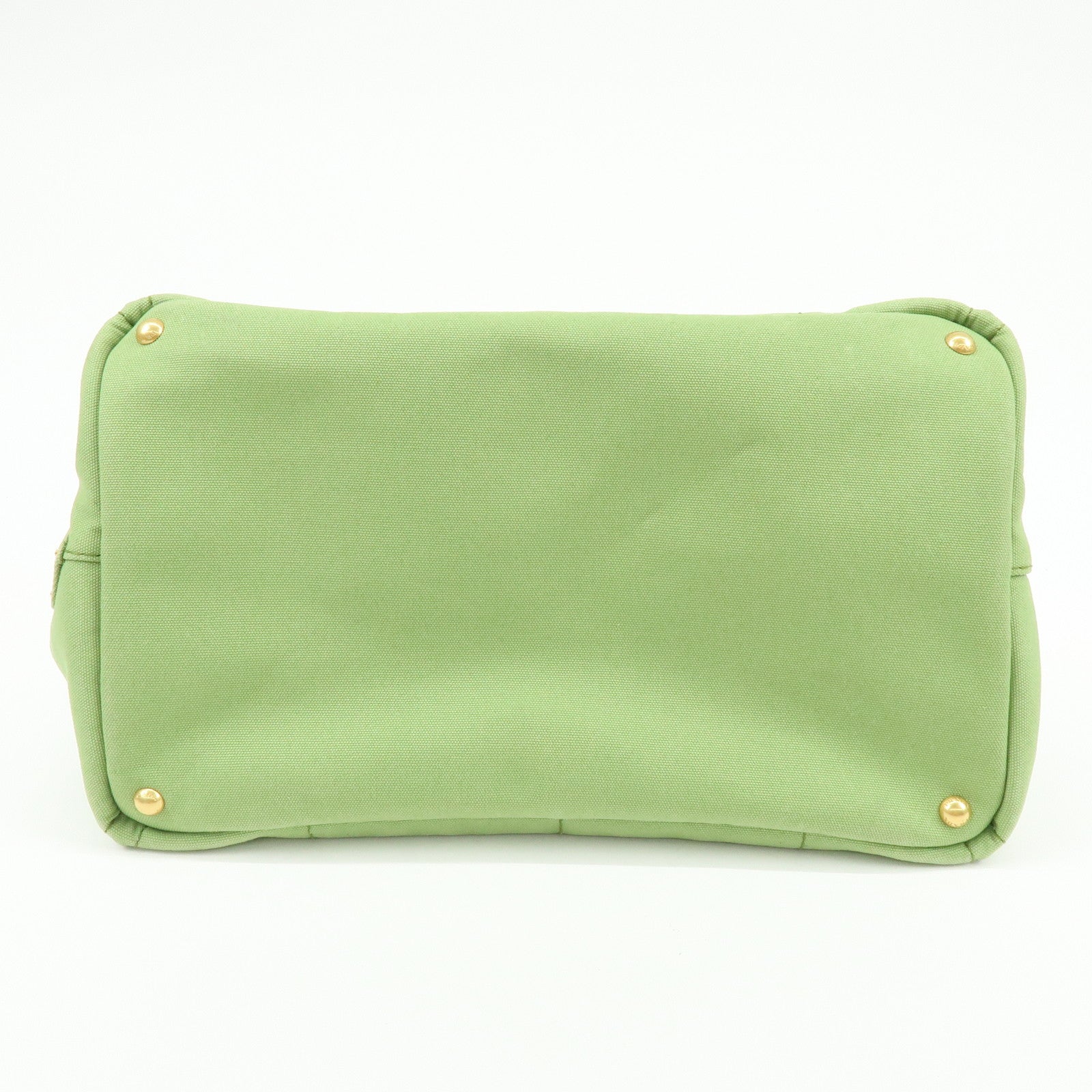 PRADA Canapa Large Triangle Logo Canvas Tote Bag Hand Bag B1872B