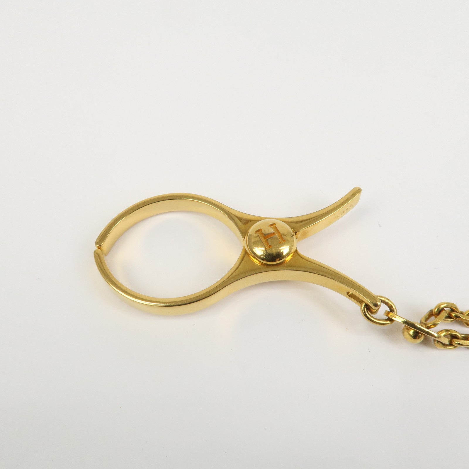 HERMES Filou Metal Glove Clip Glove Holder Gold