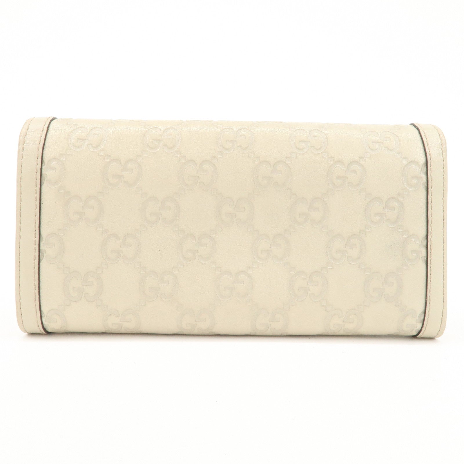 GUCCI Interlocking G Guccissima Leather Bi-fold Long Wallet 232431 Used