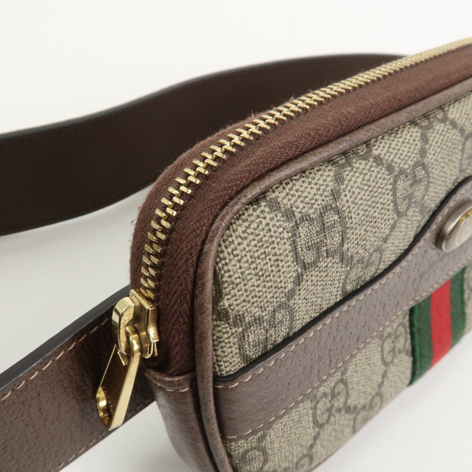 GUCCI Ophidia GG Supreme Leather Waist Bag Brown 519308