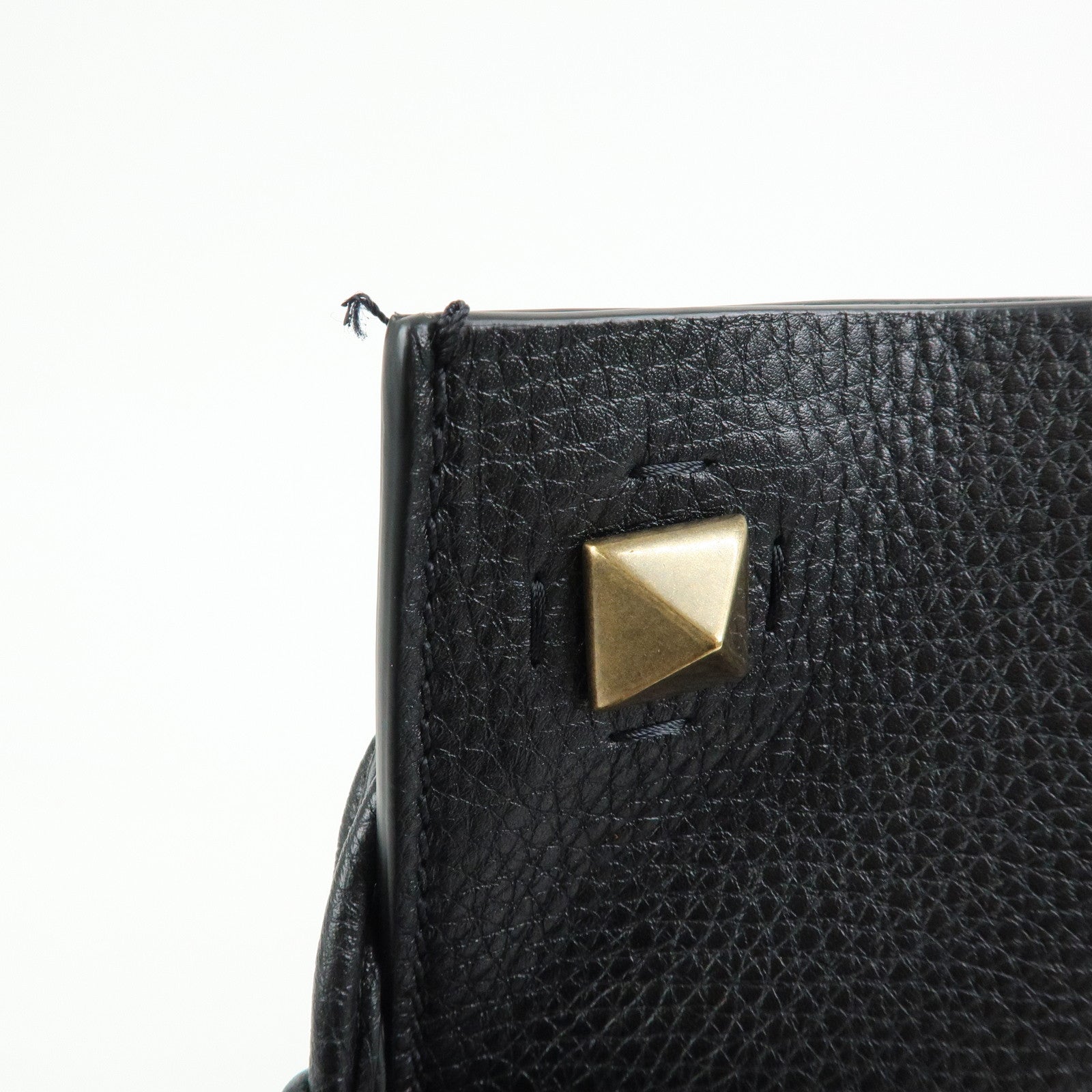 VALENTINO Studs Leather Shoulder Bag Crossbody Bag Black