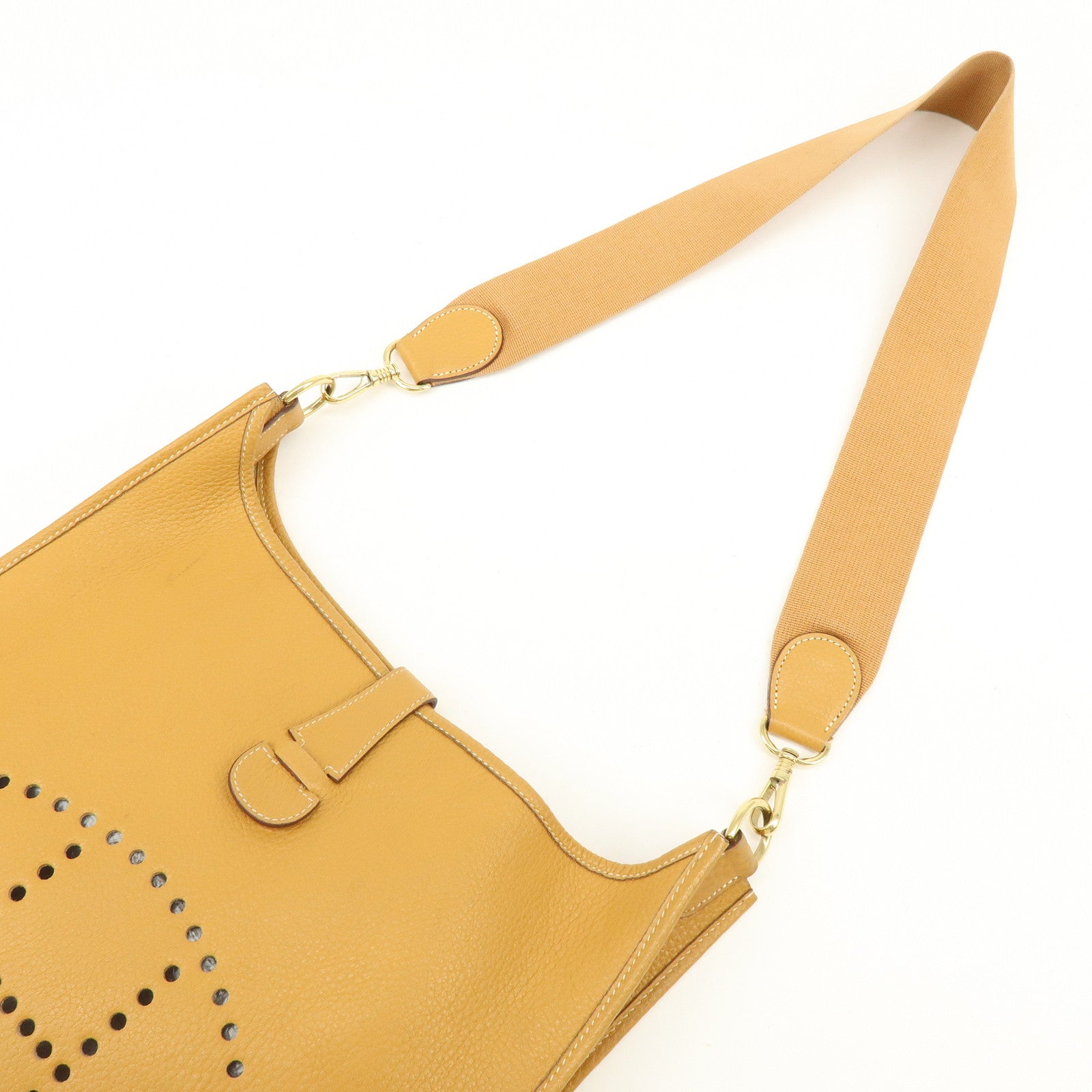 HERMES Evelyne 1GM Taurillon Clemence Shoulder Bag ◯Y Stamped Brown
