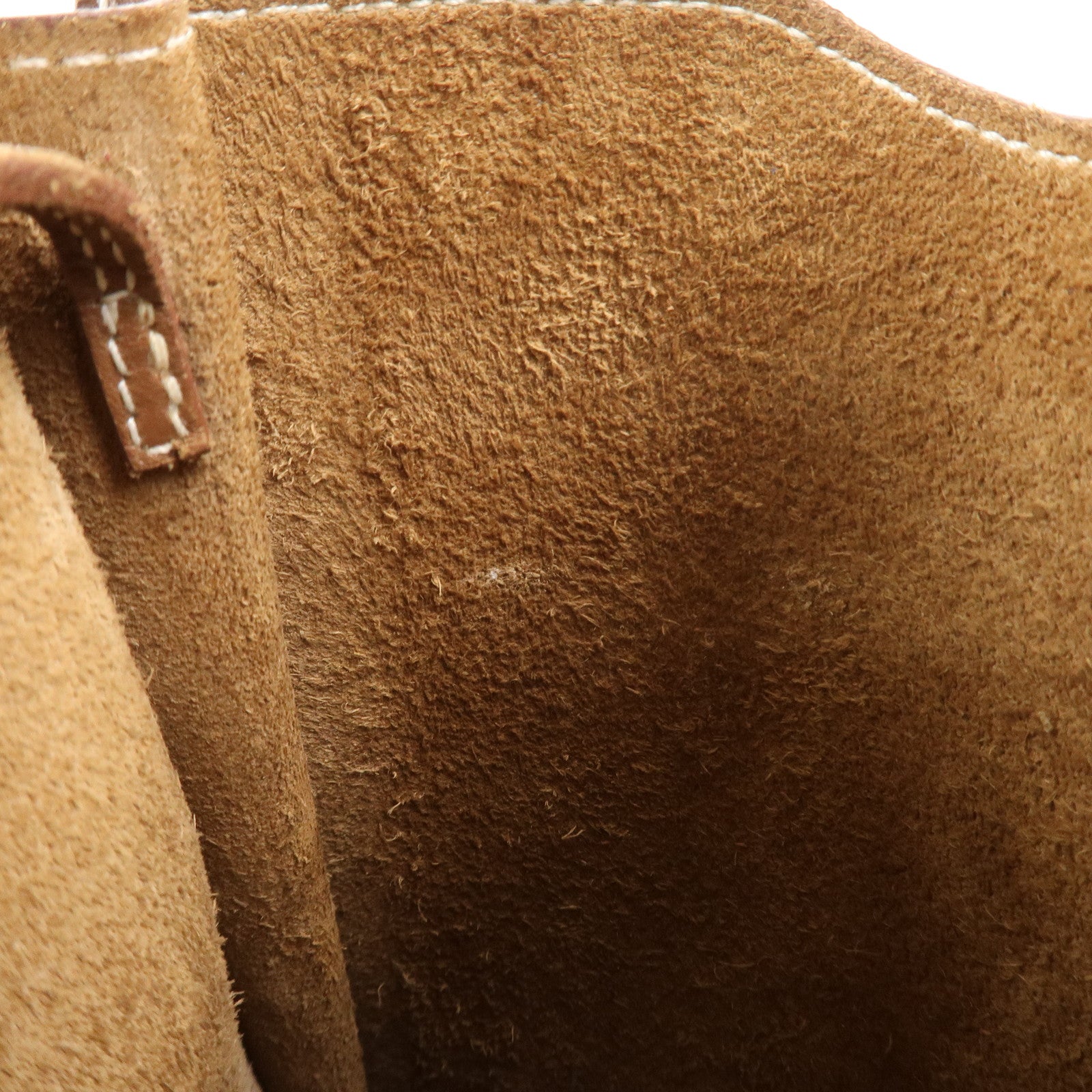 HERMES Air Line Canvas Leather Omenitu Shoulder Bag Brown