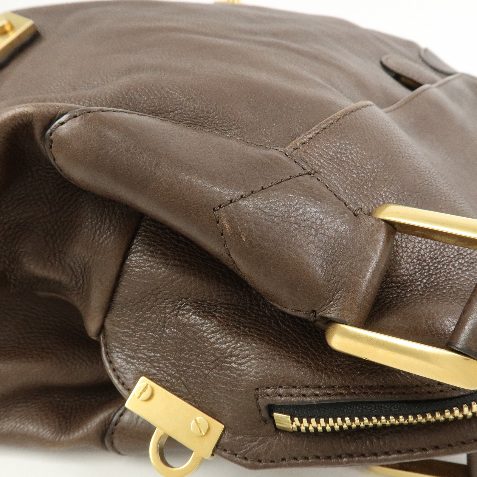 Chloe Marcie Leather 2Way Bag Shoulder Hand Bag Brown 03.10.662