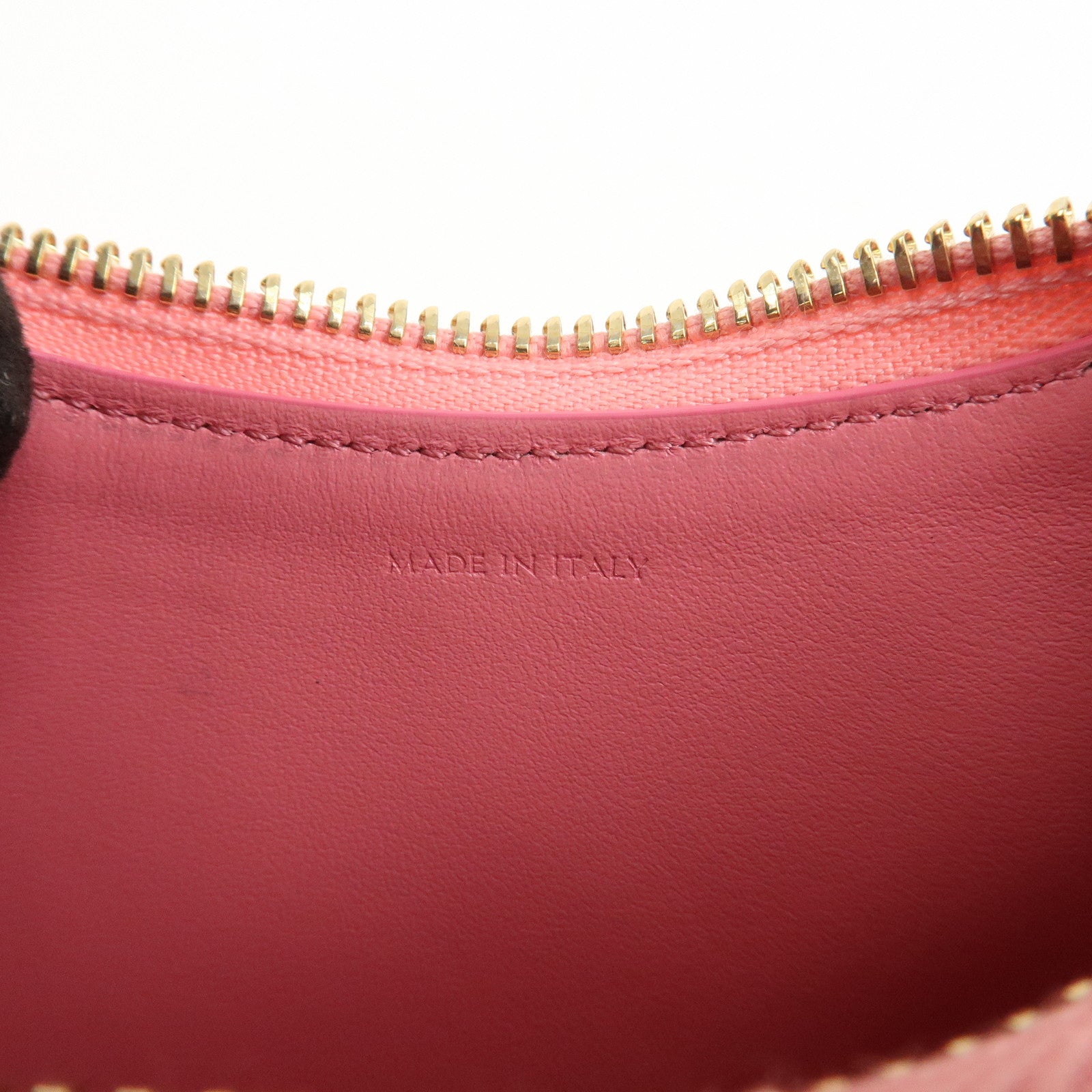 CELINE Ava Leather Hand Bag Hand Pouch Pink