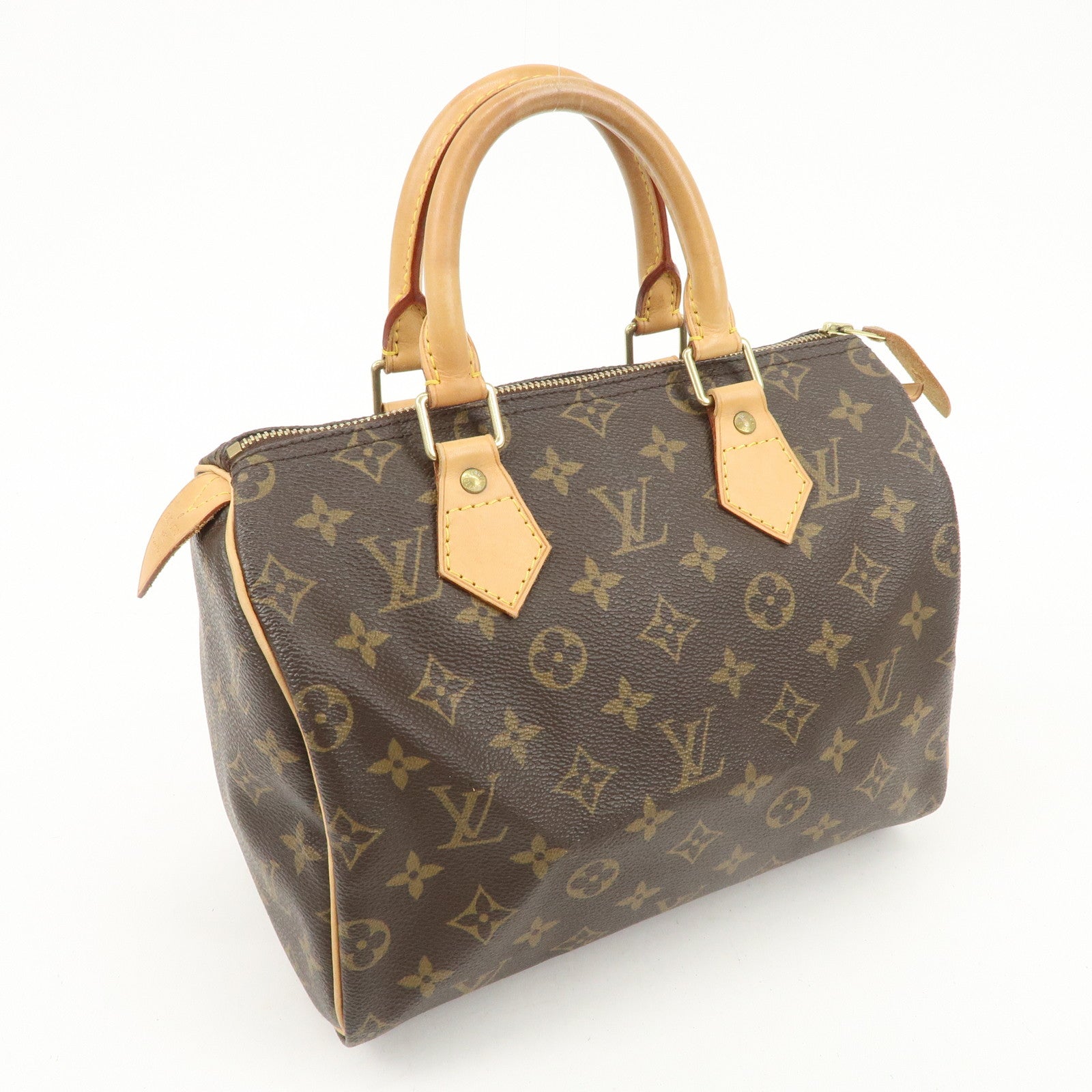 Louis Vuitton Monogram Speedy 25 Hand Bag Boston Bag Brown M41528 Used