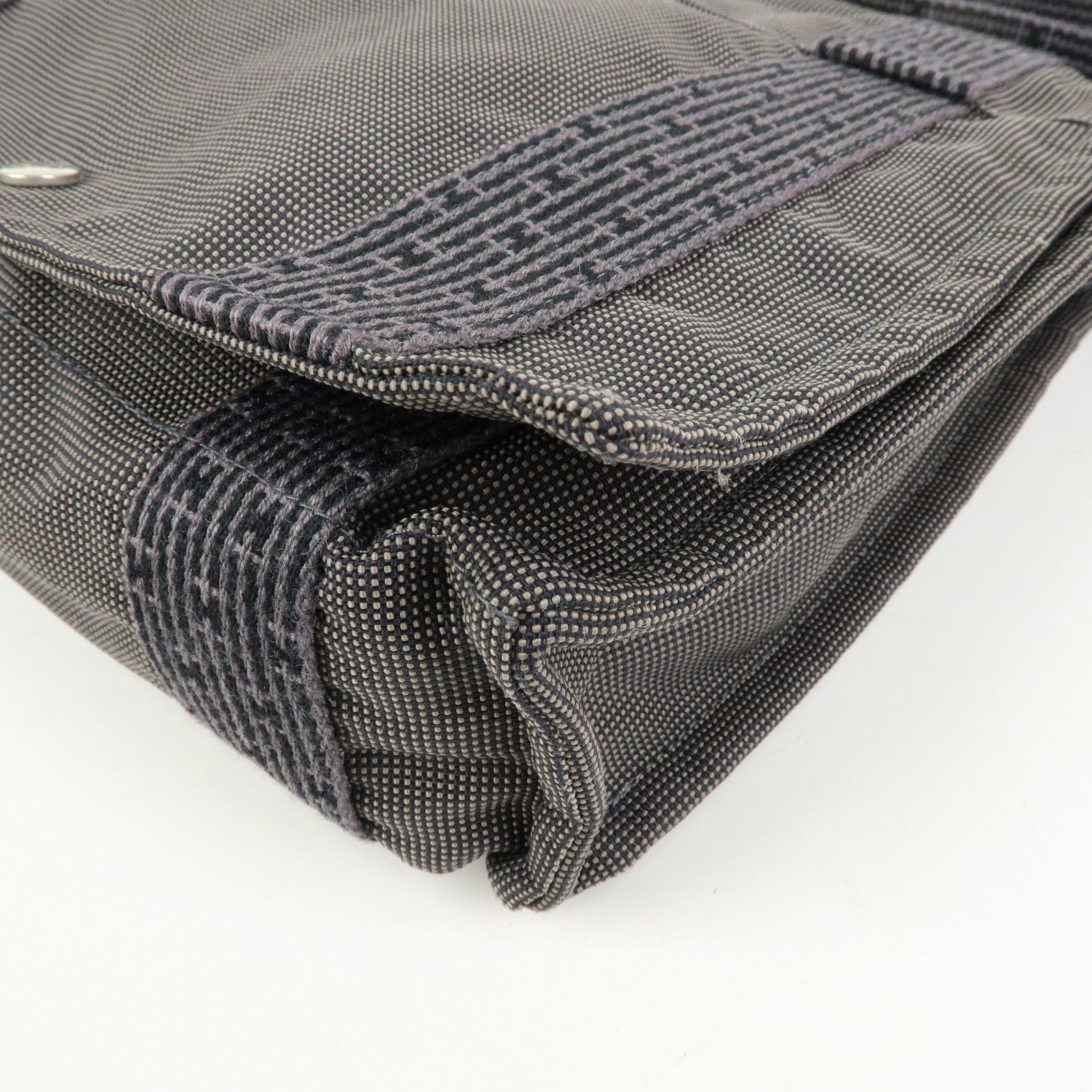 HERMES Herline Canvas Bassac PM Fourre Tout Shoulder Bag Black