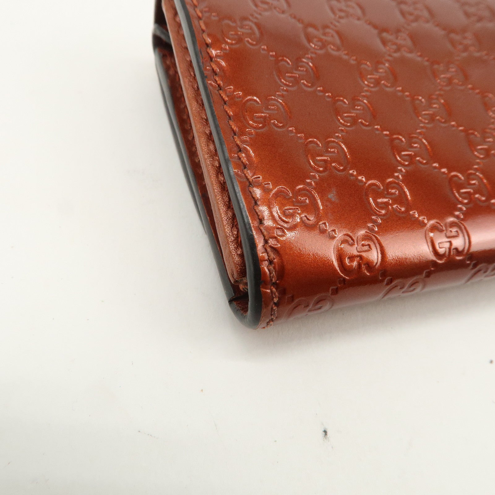 GUCCI Micro Guccissima Leather Coin Case Coin Purse Orange 295845