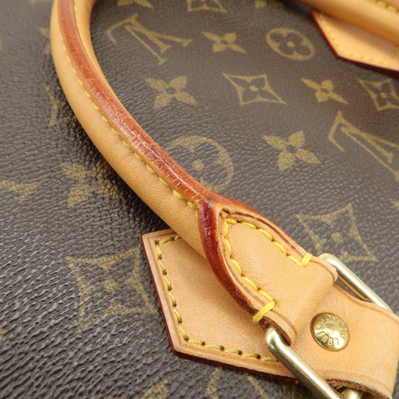 Louis Vuitton Monogram Sac Plat Tote Bag Hand Bag Brown M51140