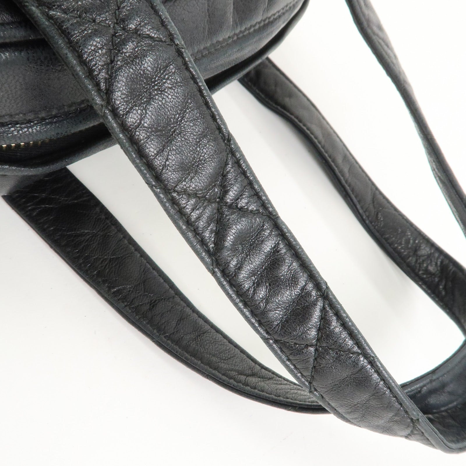 CHANEL Matelasse COCO Mark Lamb Skin Hand Bag Black