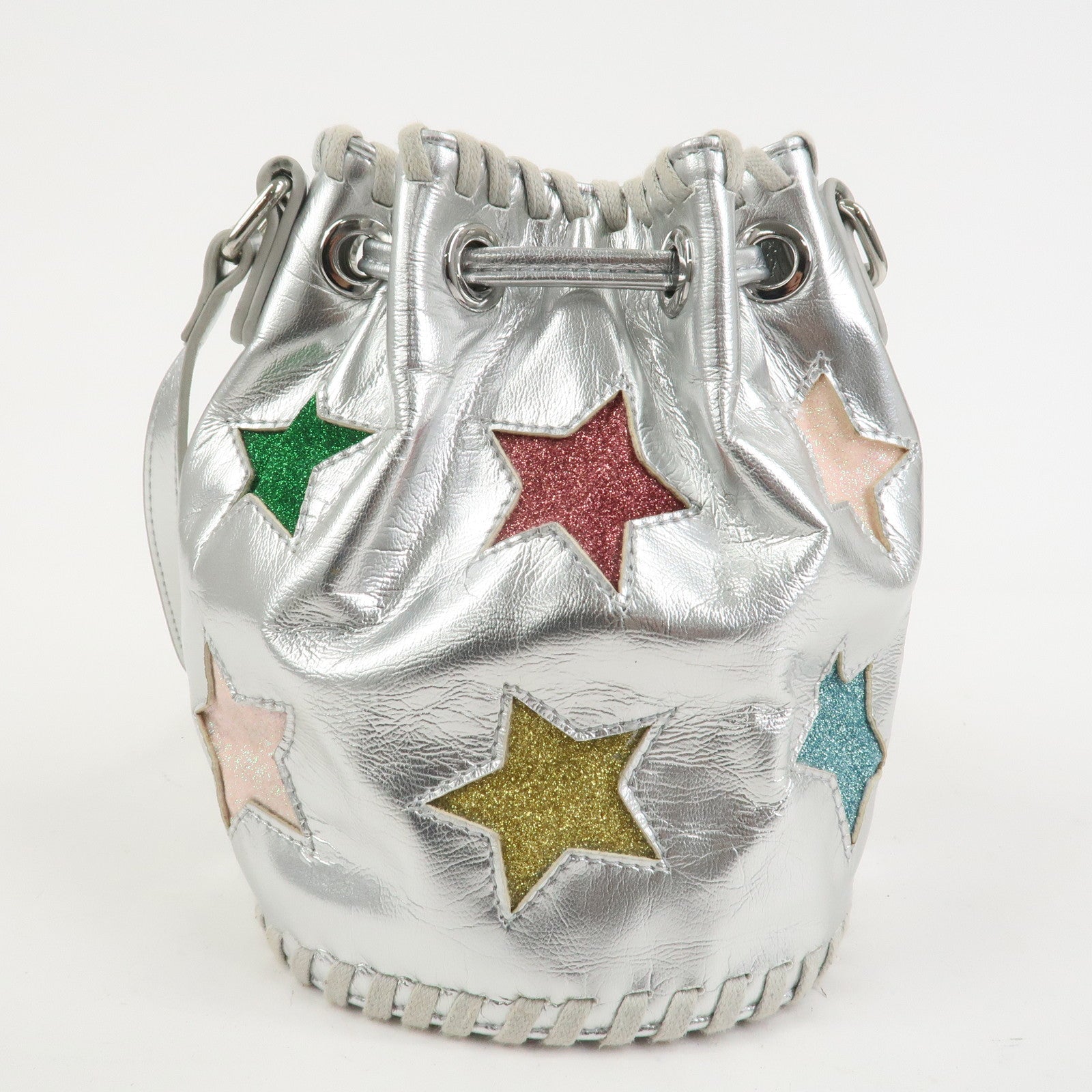 STELLA MCCARTNEY Imitation leather Shoulder Bag Silver Star Motif