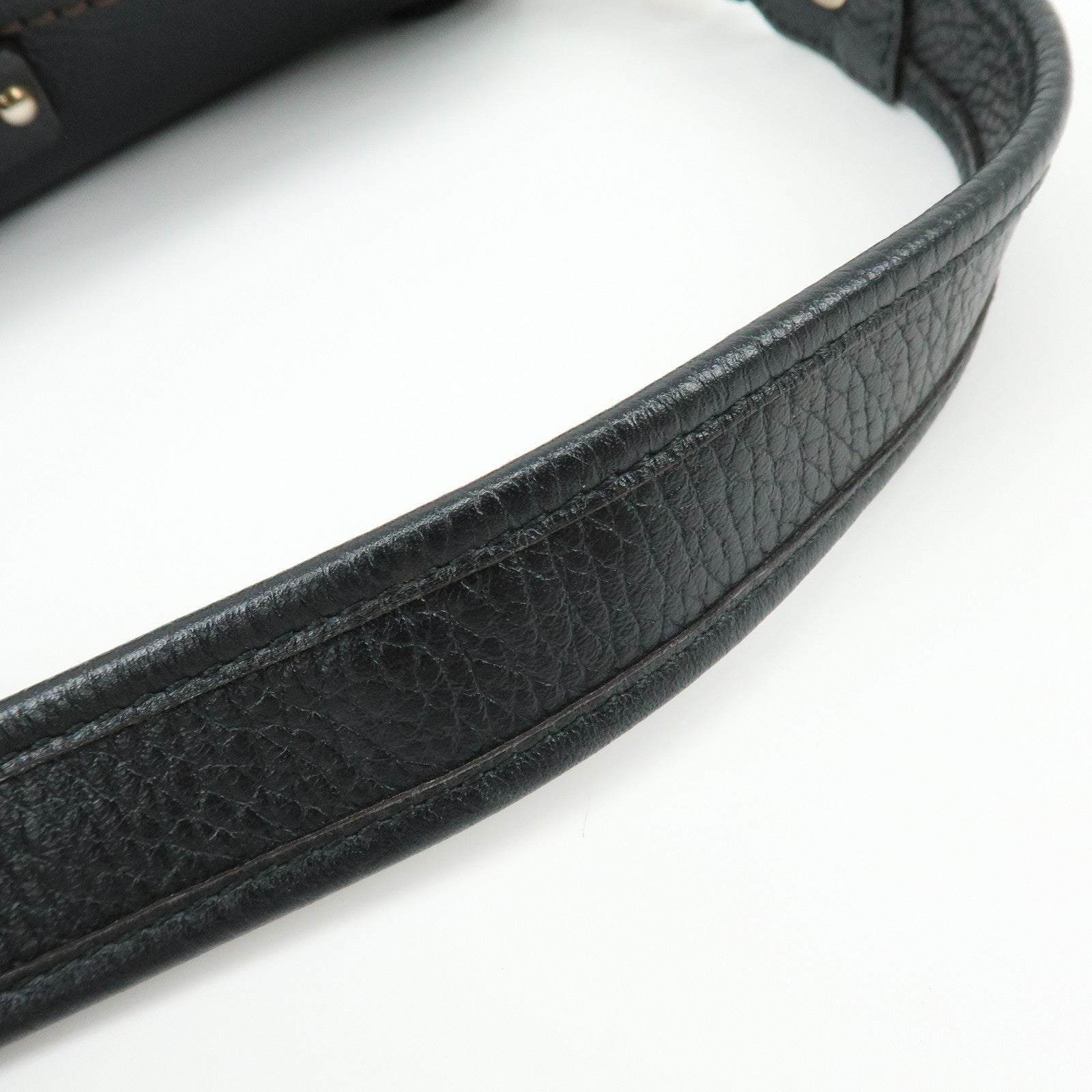 Ferragamo Gancini Leather Shoulder Bag Hand Bag Black