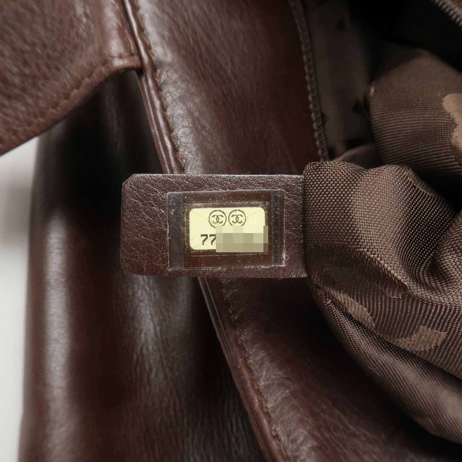 CHANEL Leather 2Way Bag Shoulder Bag Hand Bag Brown Gold