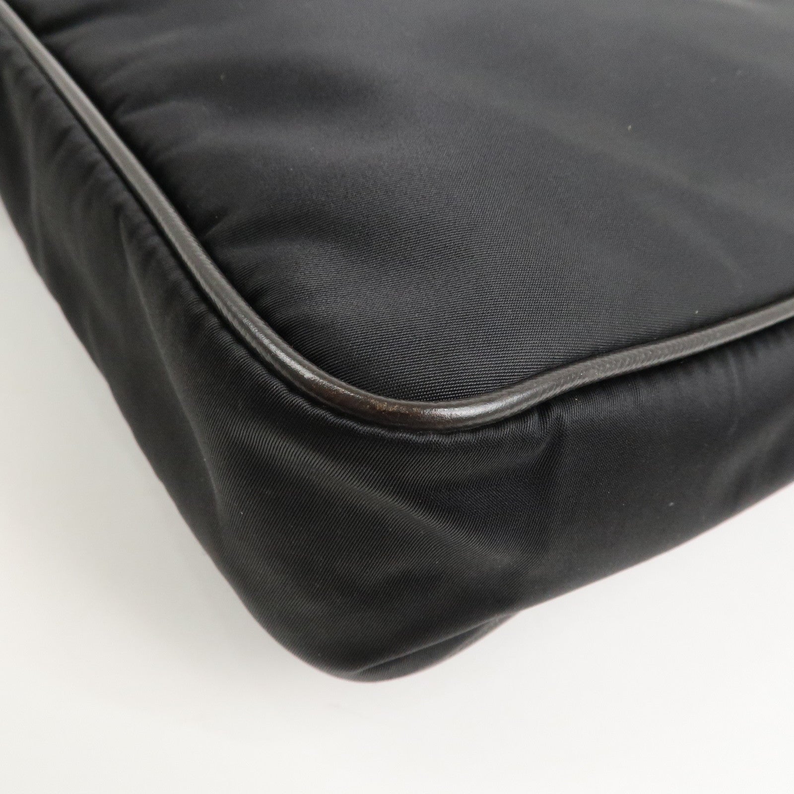 PRADA Triangle Logo Nylon Shoulder Bag Hand Bag Black