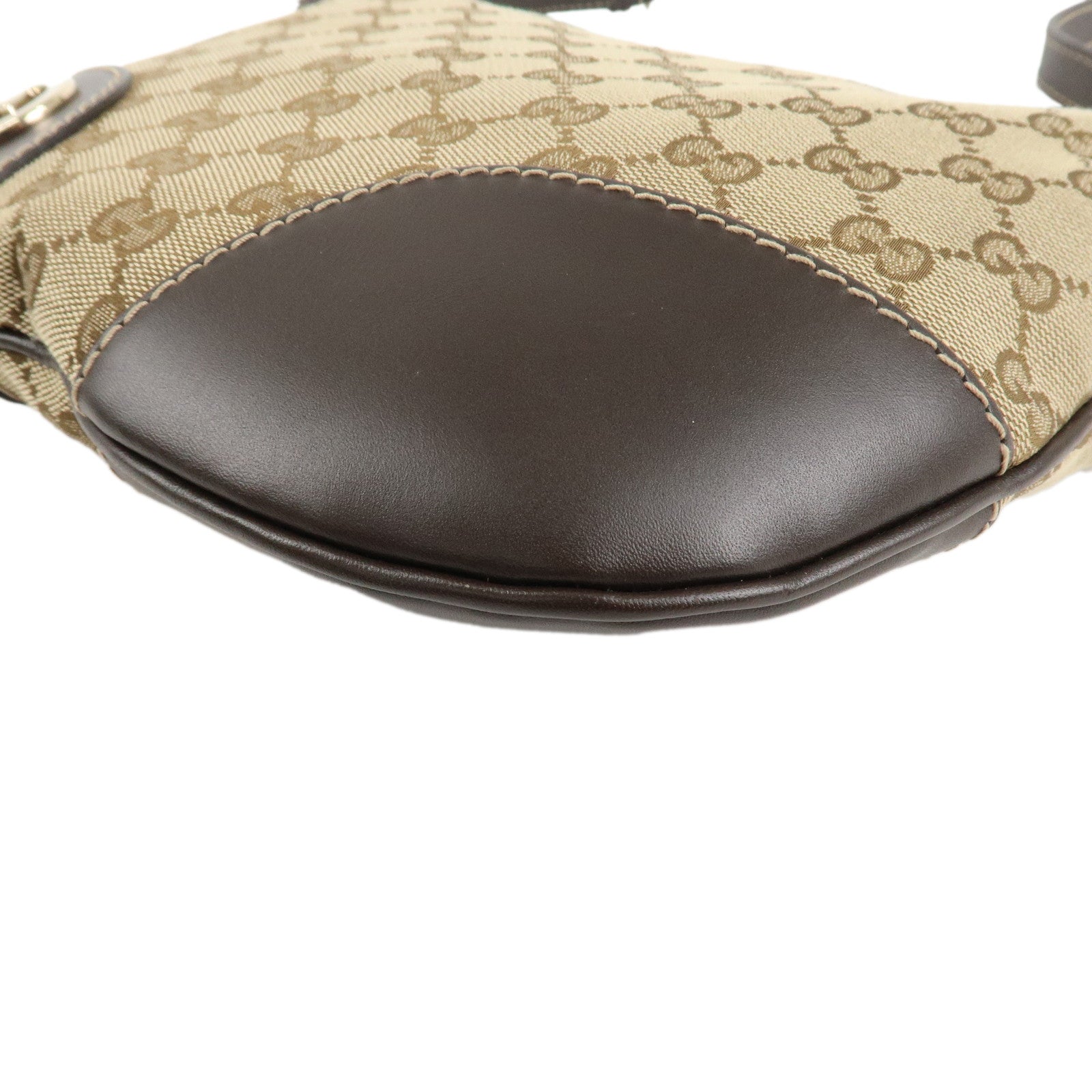 GUCCI Lovely Heart GG Canvas Leather Shoulder Bag Dark Brown 257072 Used