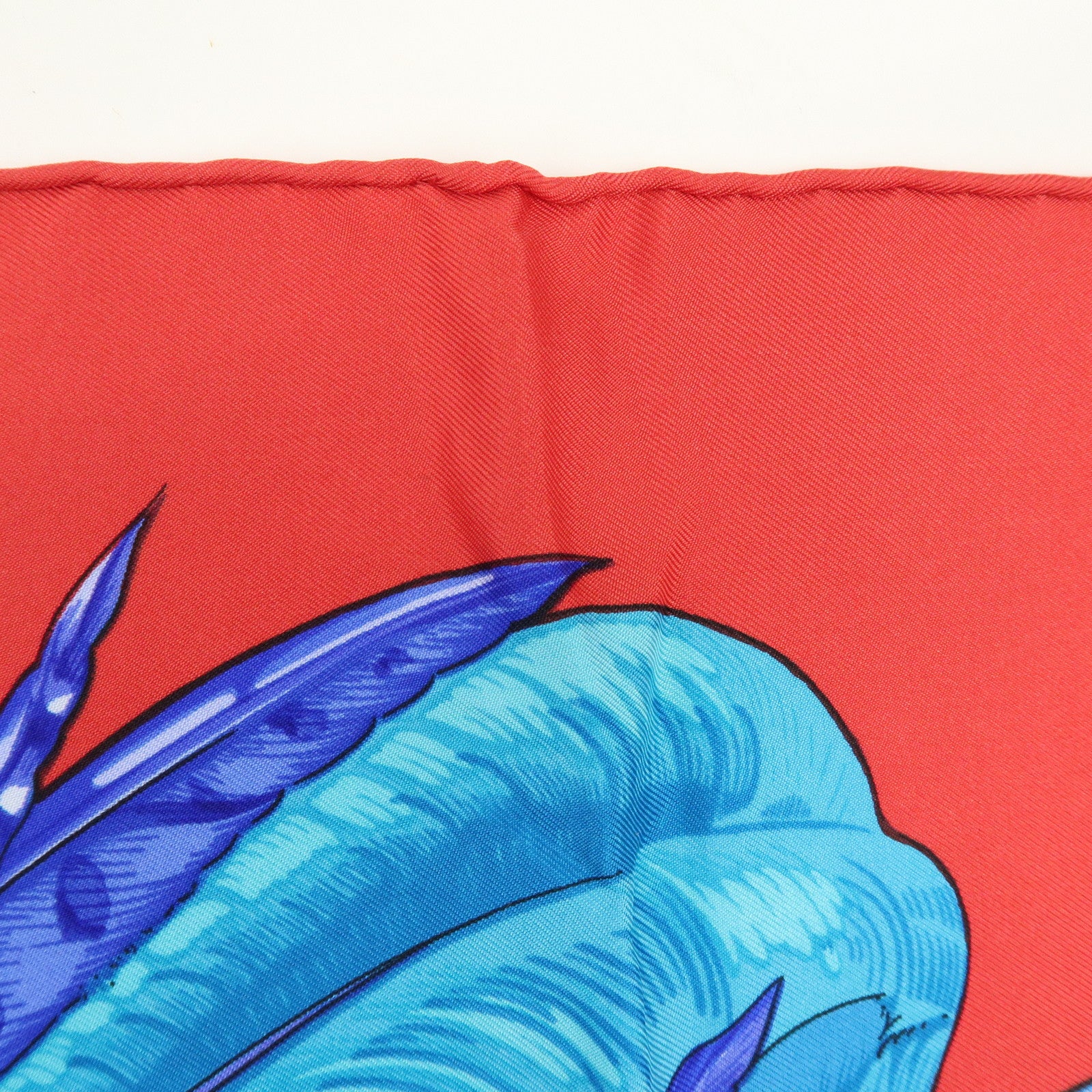 HERMES Carre 90 Silk 100% Scarf MEXIQUE Red Gold Blue