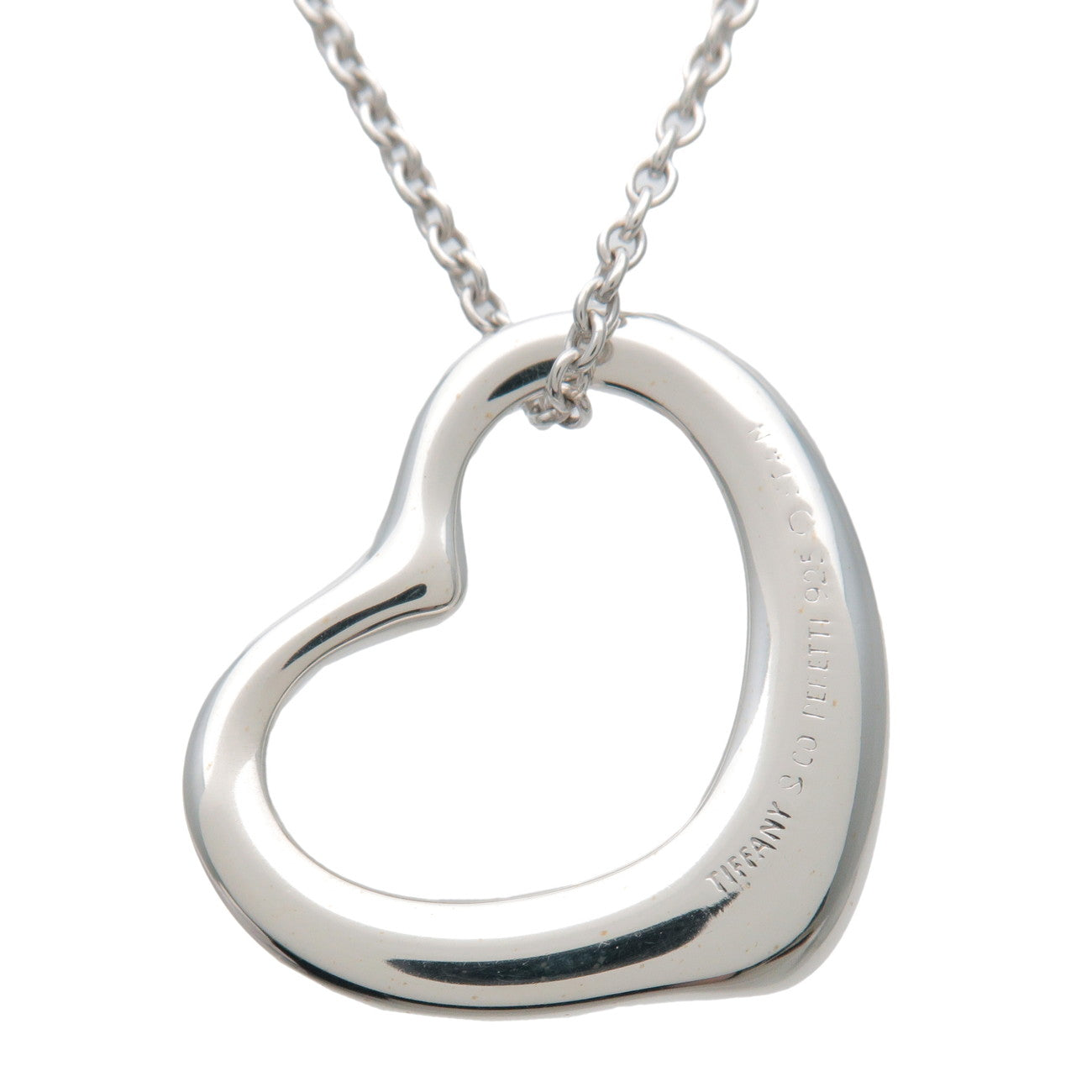 Tiffany & Co Open Heart Necklace 22mm SV925 Silver