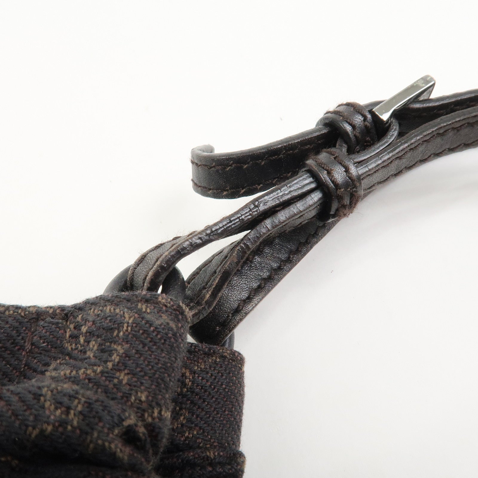 GUCCI GG Monogram Canvas Leather Tote Bag Hand Bag Brown 76554