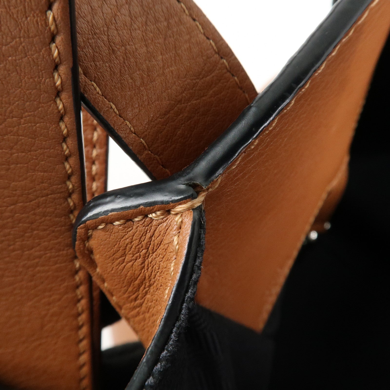 LOEWE Anagram Leather Hammock Small Shoulder Bag Tan Brown