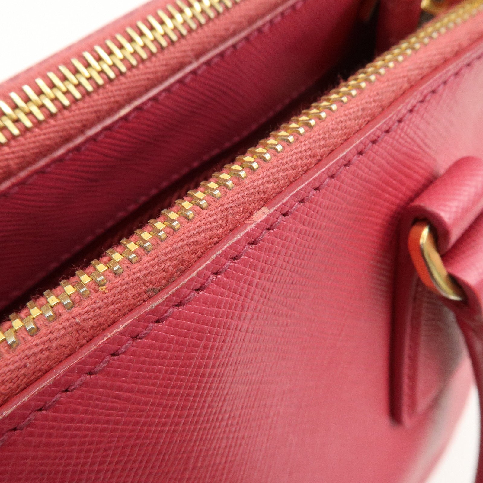 PRADA Triangle Logo Saffiano Leather 2Way Bag Hand Bag Pink BN1801