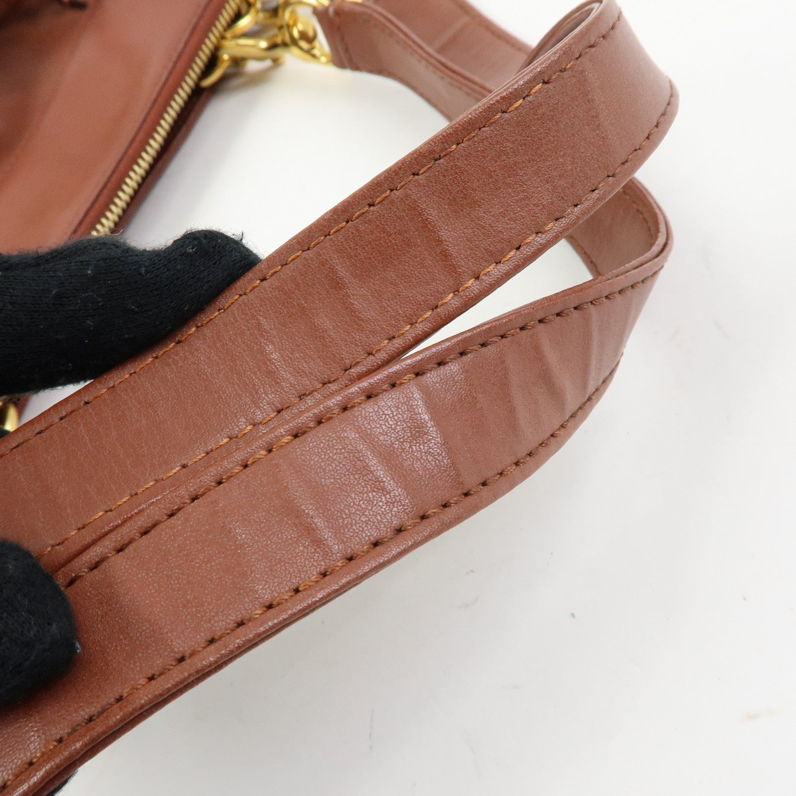 Chloe Eden Leather Tote Bag Shoulder Bag Tassel Charm Brown