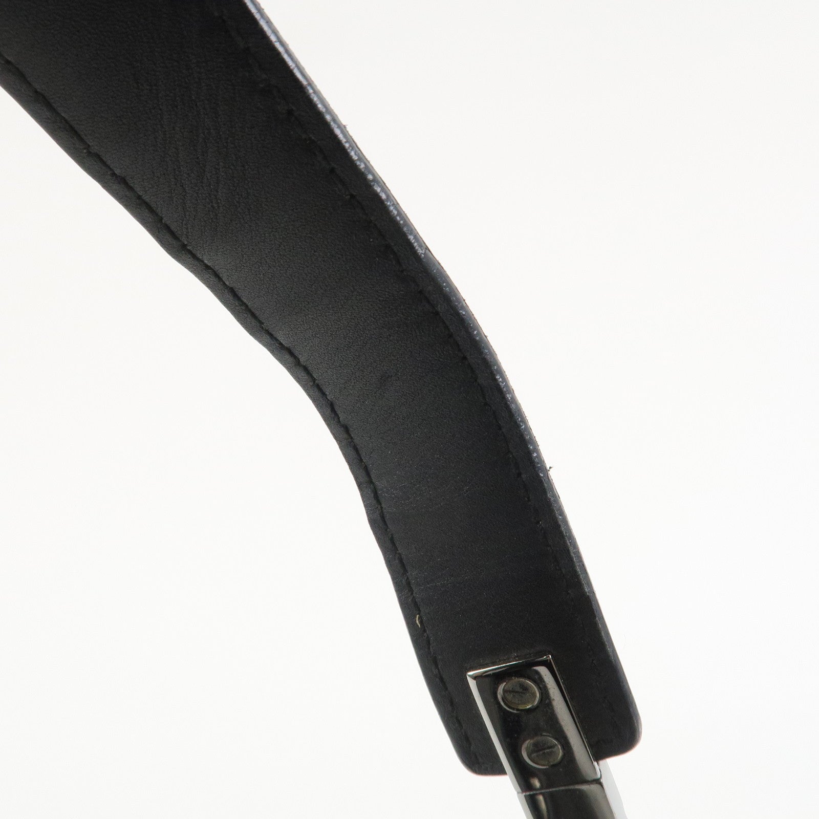 GUCCI Logo Leather Shoulder Bag Hand Bag Black 001繝サ3767