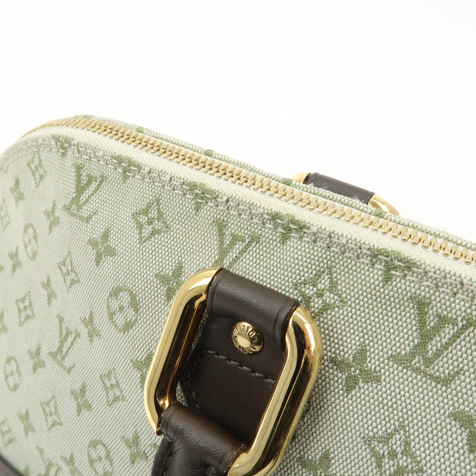 Louis Vuitton Monogram Mini Canvas Alma Long Hand Bag Khaki M92206 Used