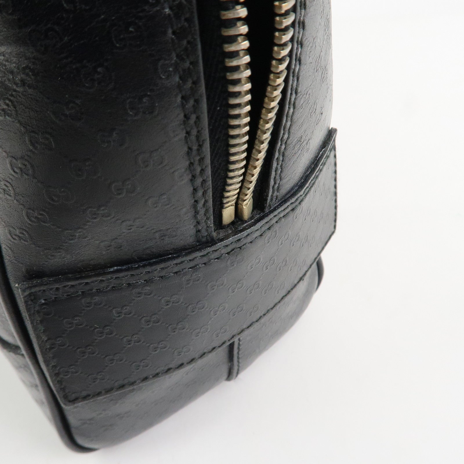 GUCCI Micro Guccissima Leather Hand Bag Black 022.1115