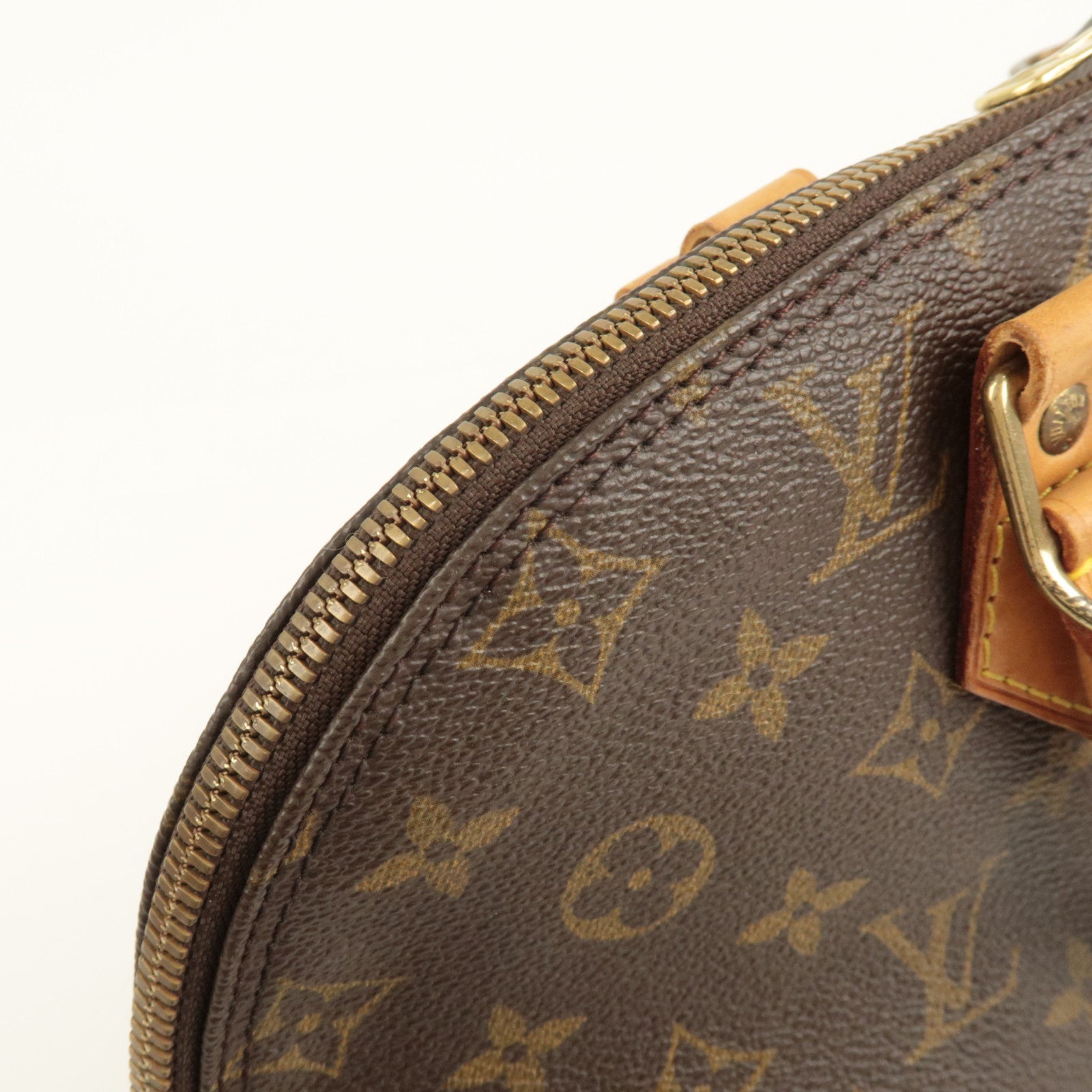 Louis Vuitton Monogram Alma Hand Bag Brown M51130 Used